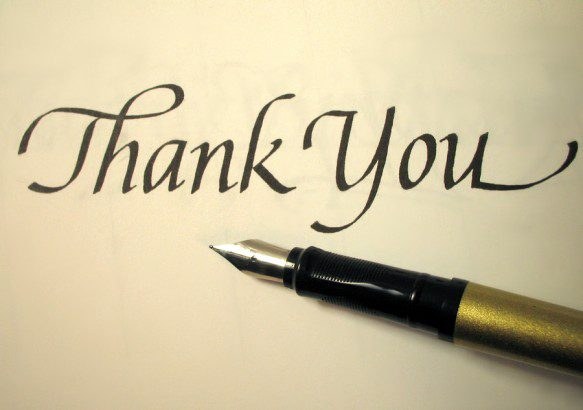 Elegant handwritten 'Thank You' with a classic fountain pen.