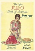 Vintage 1930 Jell-O recipe book cover with a woman serving salad.