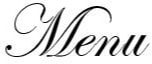 Elegant script text reading 'Menu' on a white background.