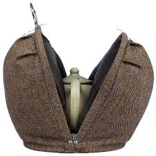 A tweed jacket cleverly designed as a zipper pouch.