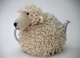 A teapot designed to look like a fluffy sheep.