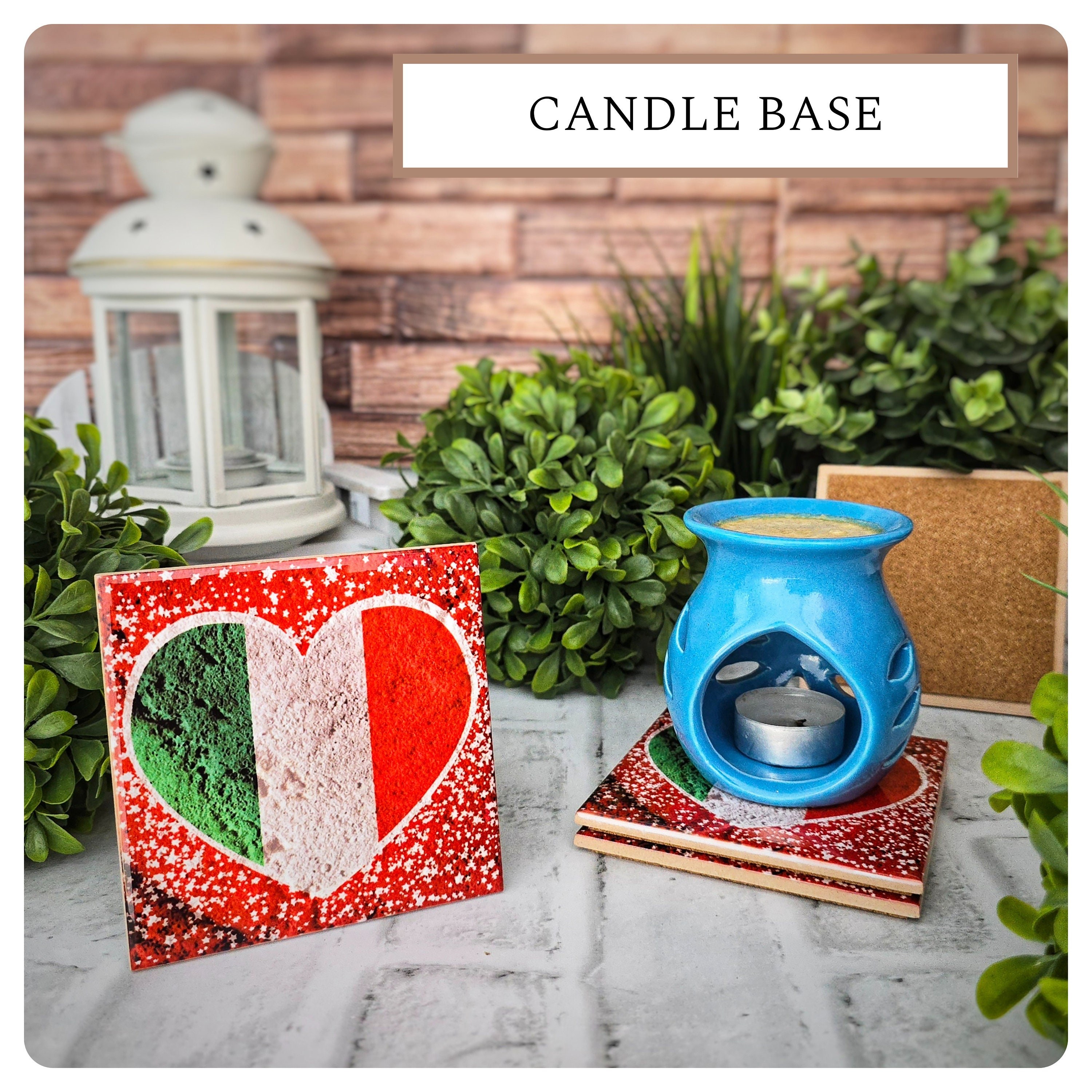 Italian Flag Heart Ceramic Coasters - Set of 4, detail 6