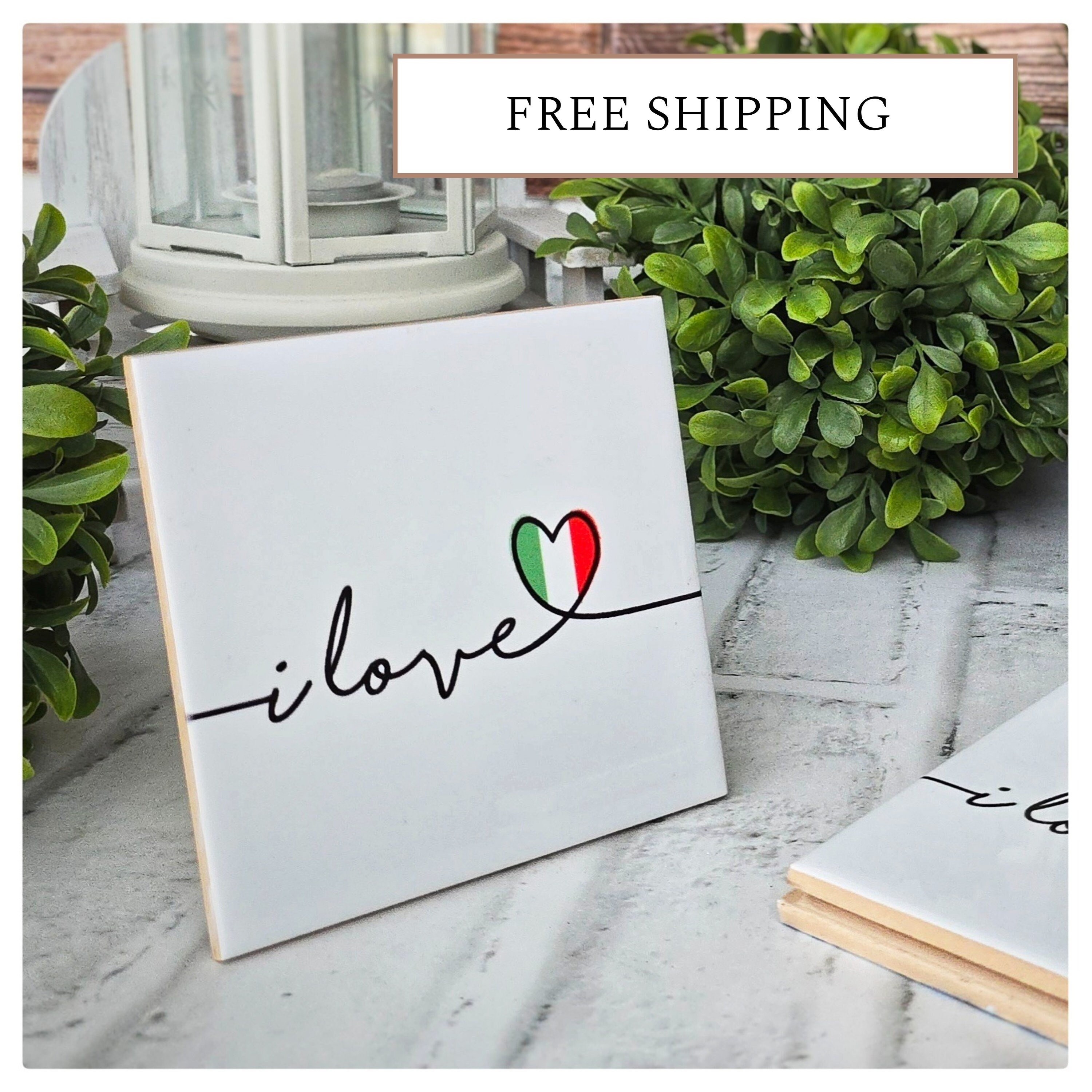 Ceramic Italy Coasters: "I Love Italy" Design, Cork Backed (Set of 4), detail 8
