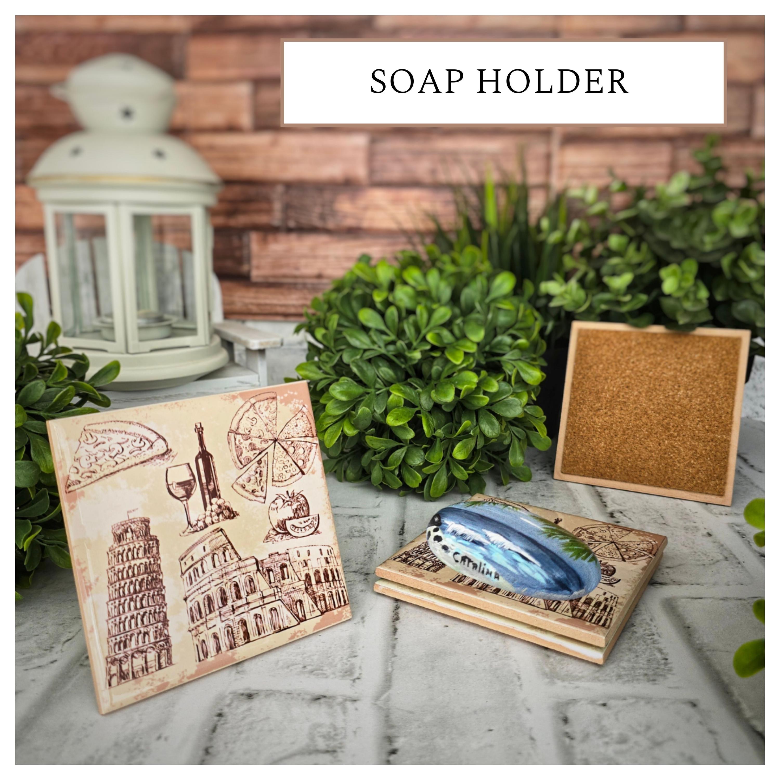Italian Landmark Ceramic Coasters: Mediterranean Kitchen Decor (Set of 4), detail 4