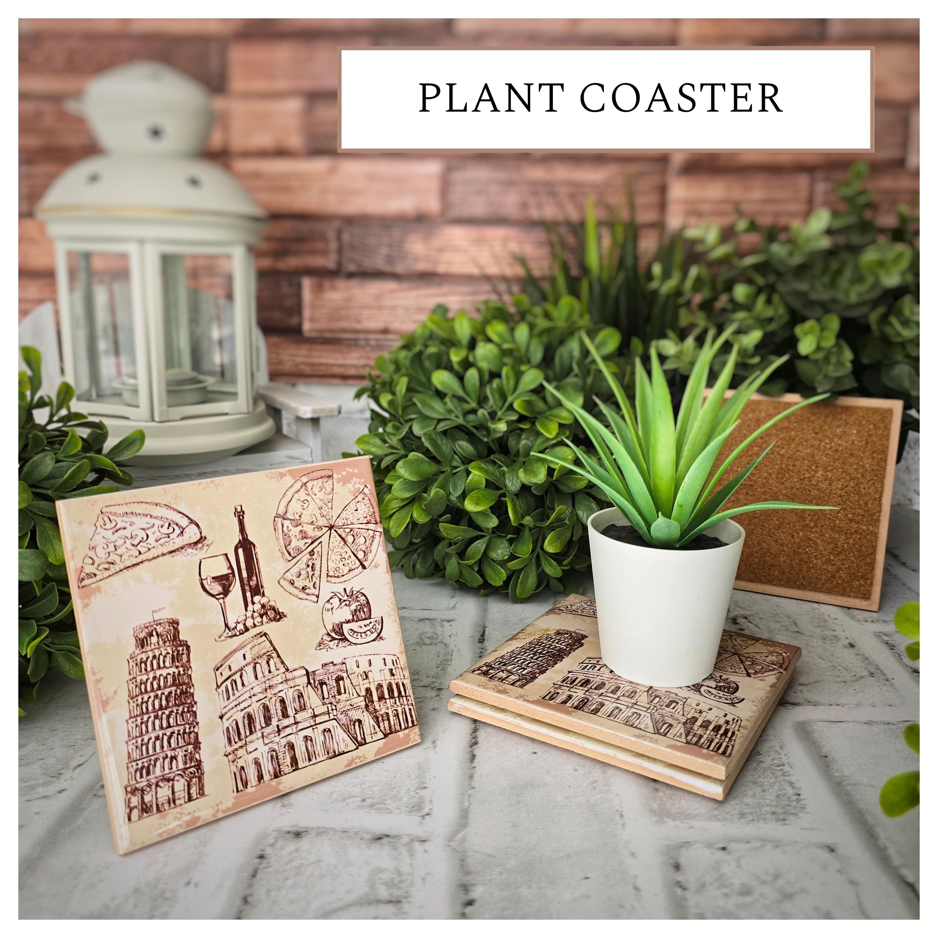 Italian Landmark Ceramic Coasters: Mediterranean Kitchen Decor (Set of 4), detail 5