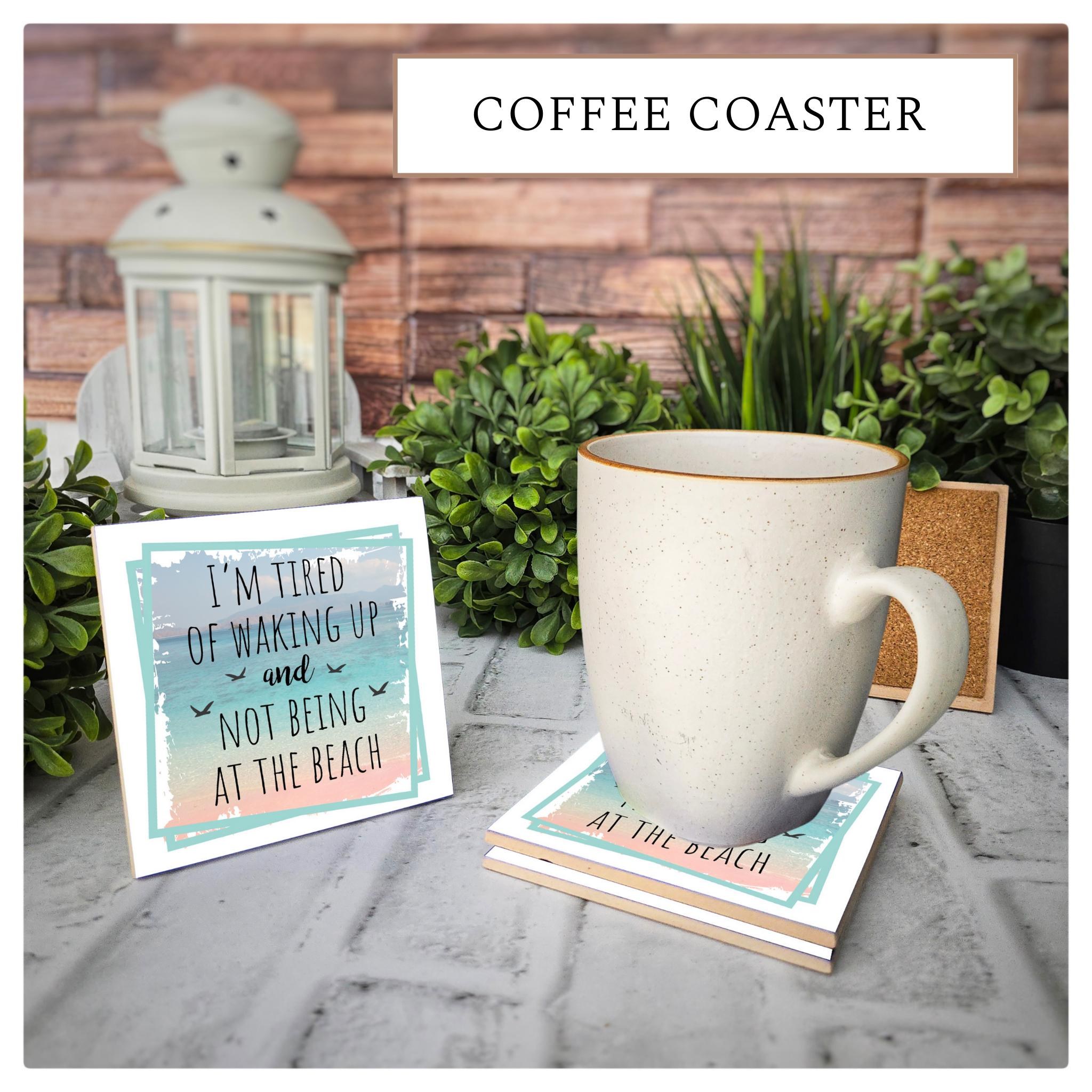Beach Lover Ceramic Coasters - Set of 4 - Coastal Decor, detail 3