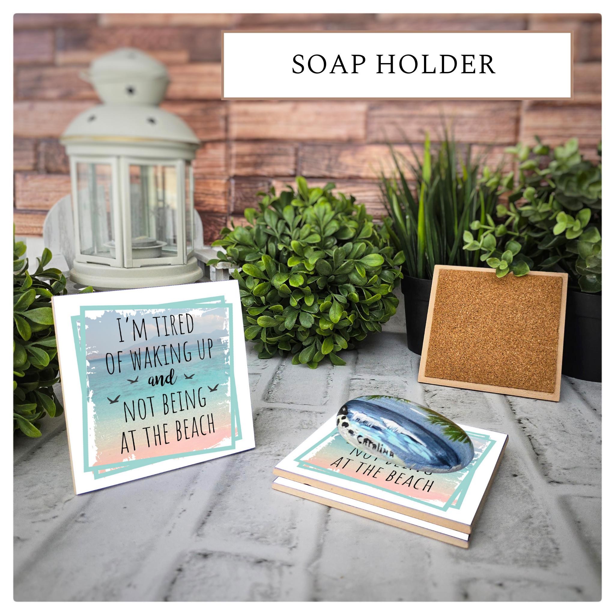 Beach Lover Ceramic Coasters - Set of 4 - Coastal Decor, detail 4