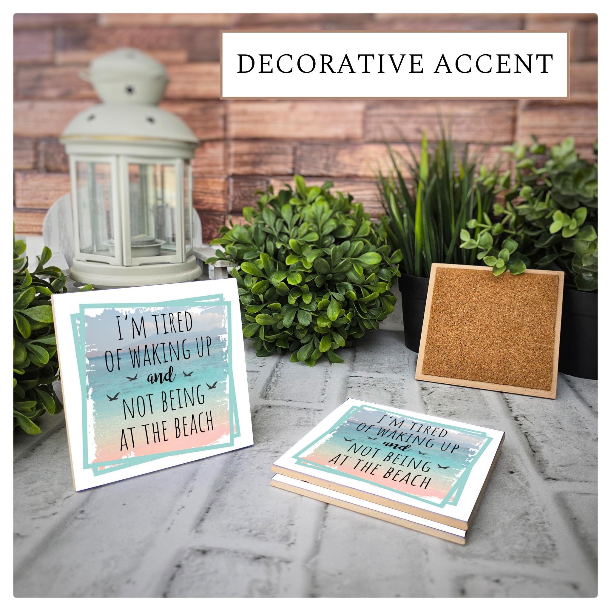 Beach Lover Ceramic Coasters - Set of 4 - Coastal Decor, detail 7