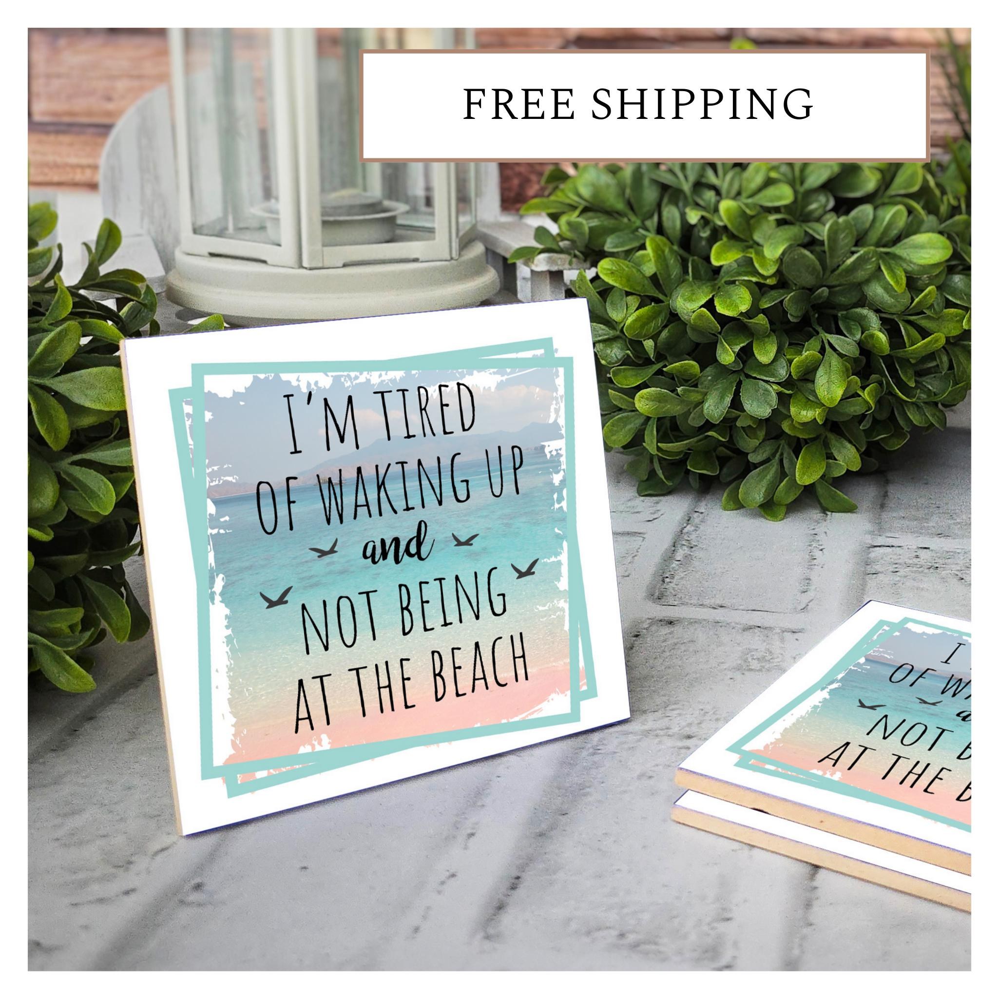 Beach Lover Ceramic Coasters - Set of 4 - Coastal Decor, detail 8
