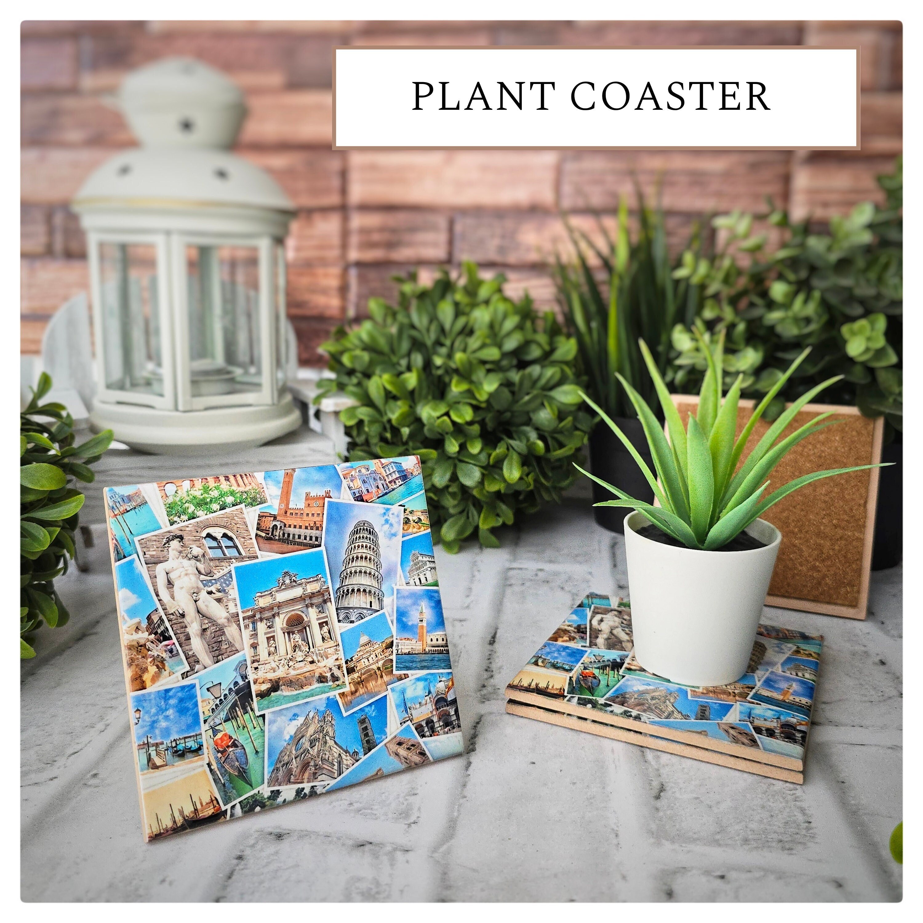 Italian Landmarks Ceramic Coasters: Pisa, Colosseum, Venice (Set of 4), detail 2