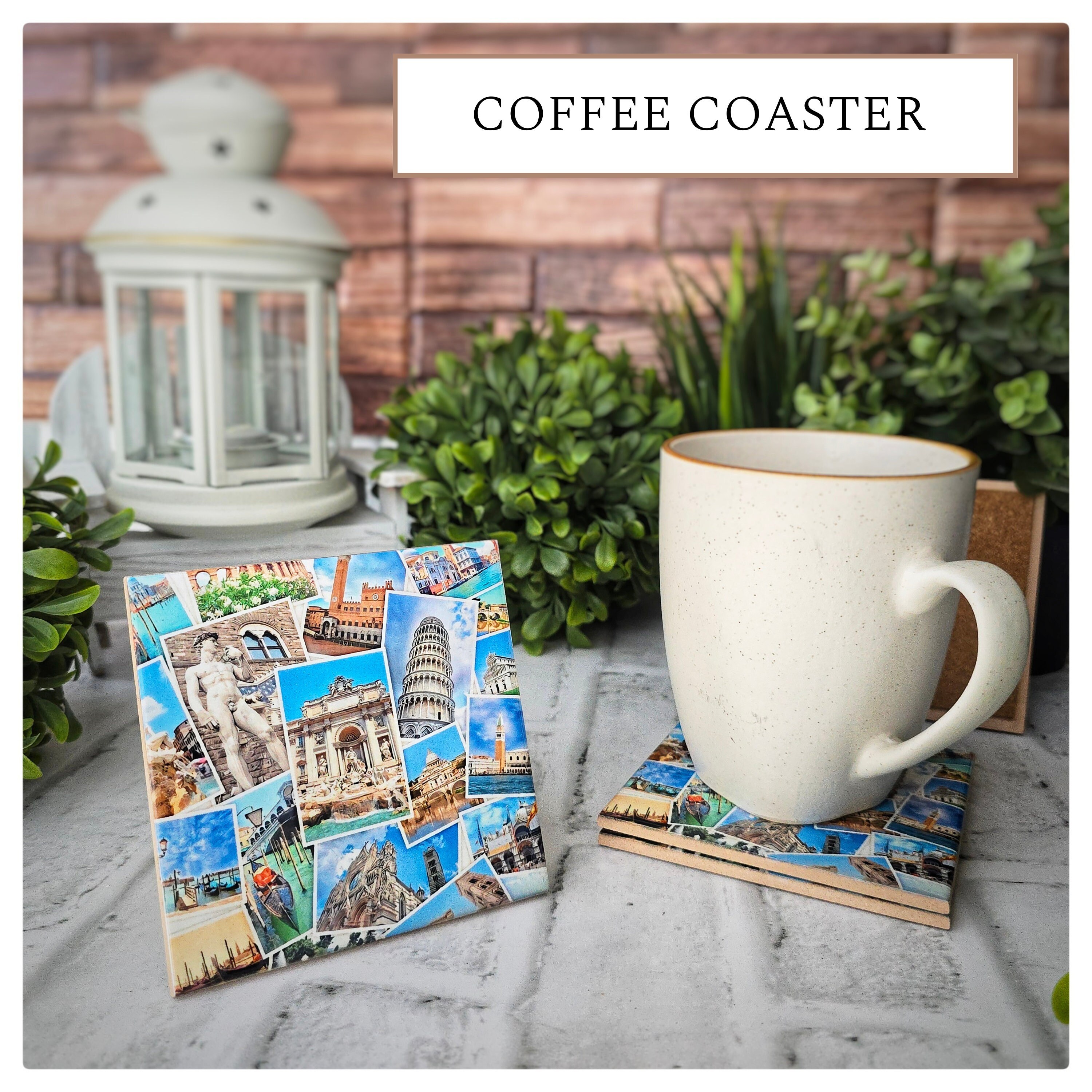 Italian Landmarks Ceramic Coasters: Pisa, Colosseum, Venice (Set of 4), detail 4