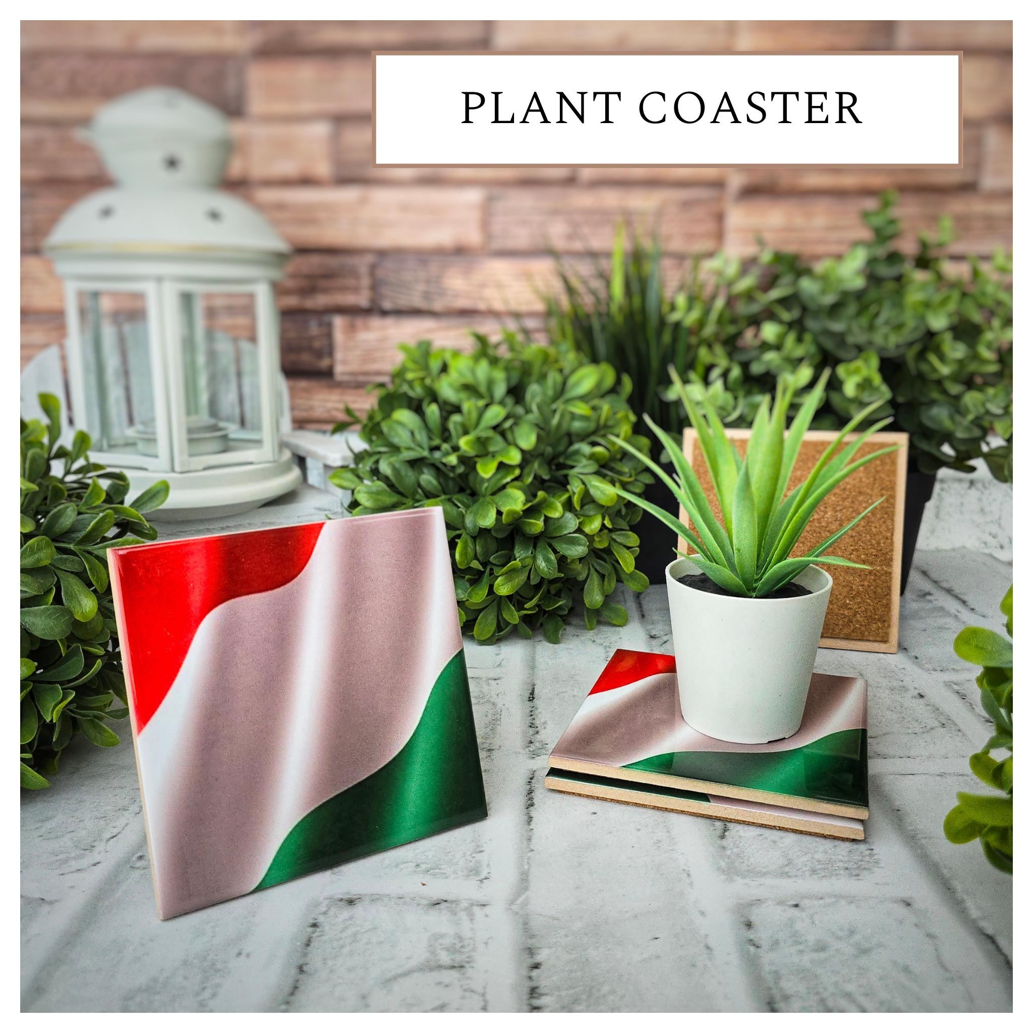 Italian Flag Ceramic Coasters: Set of 4, Cork Backed, detail 2