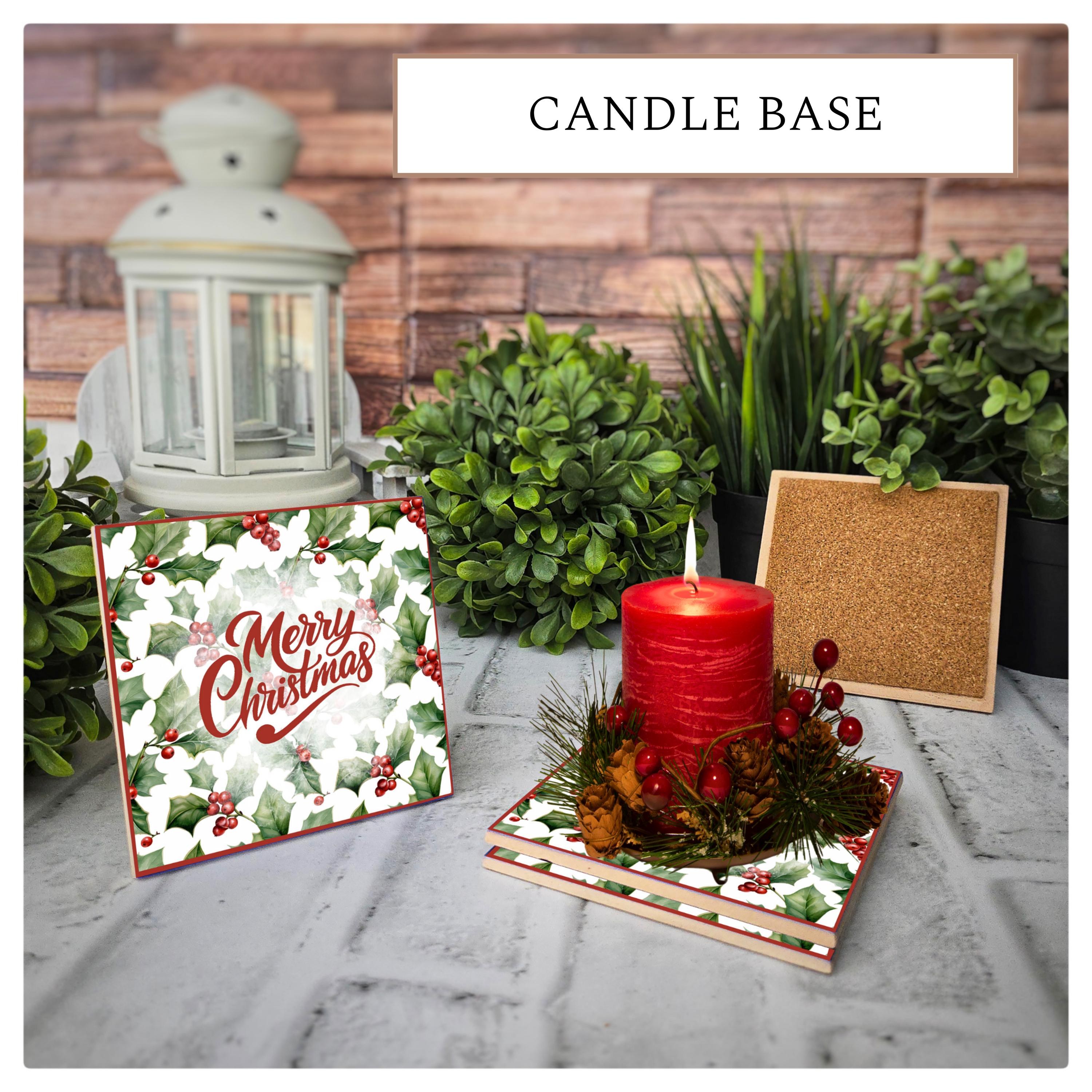 Christmas Holly Ceramic Coasters - Set of 4, detail 2