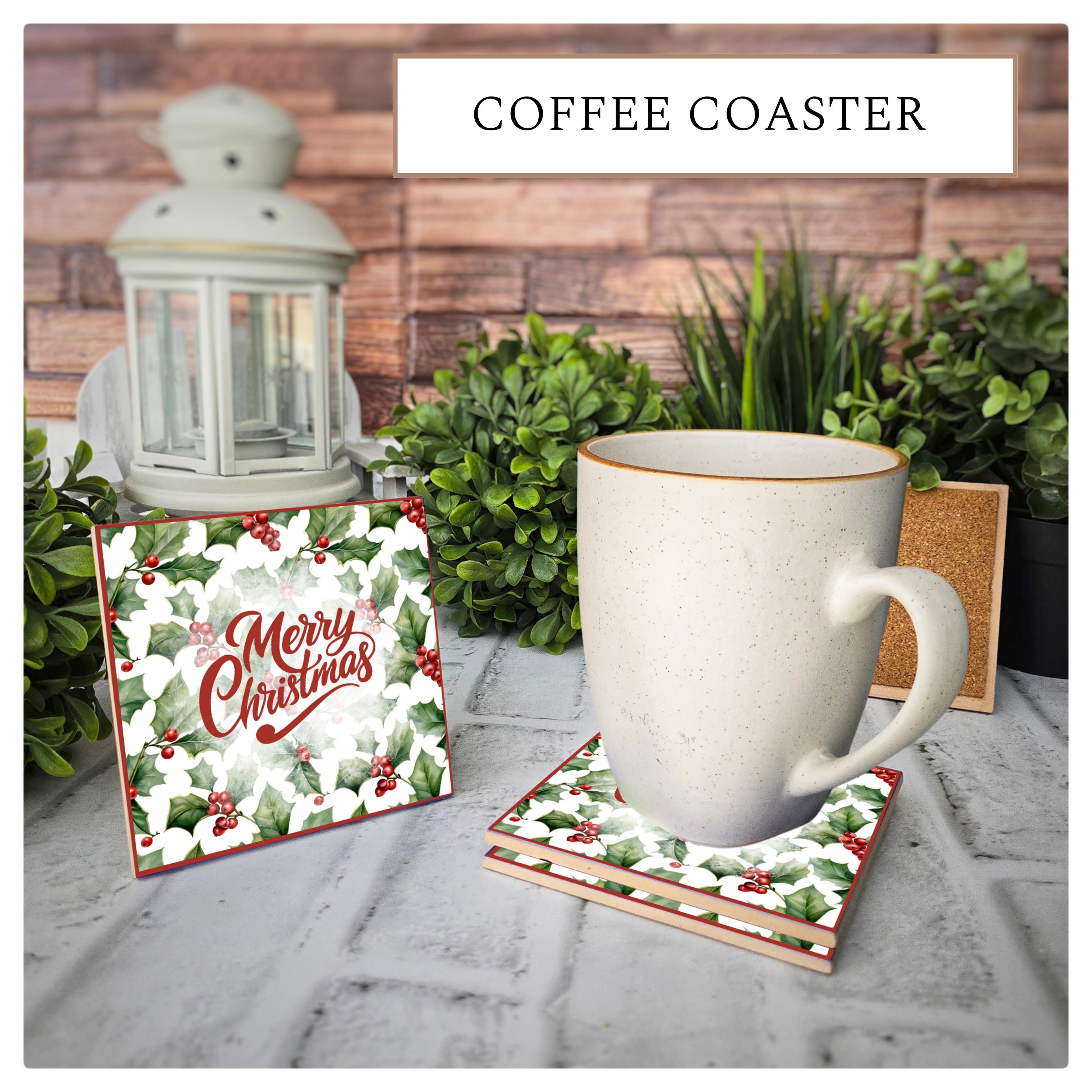 Christmas Holly Ceramic Coasters - Set of 4, detail 3