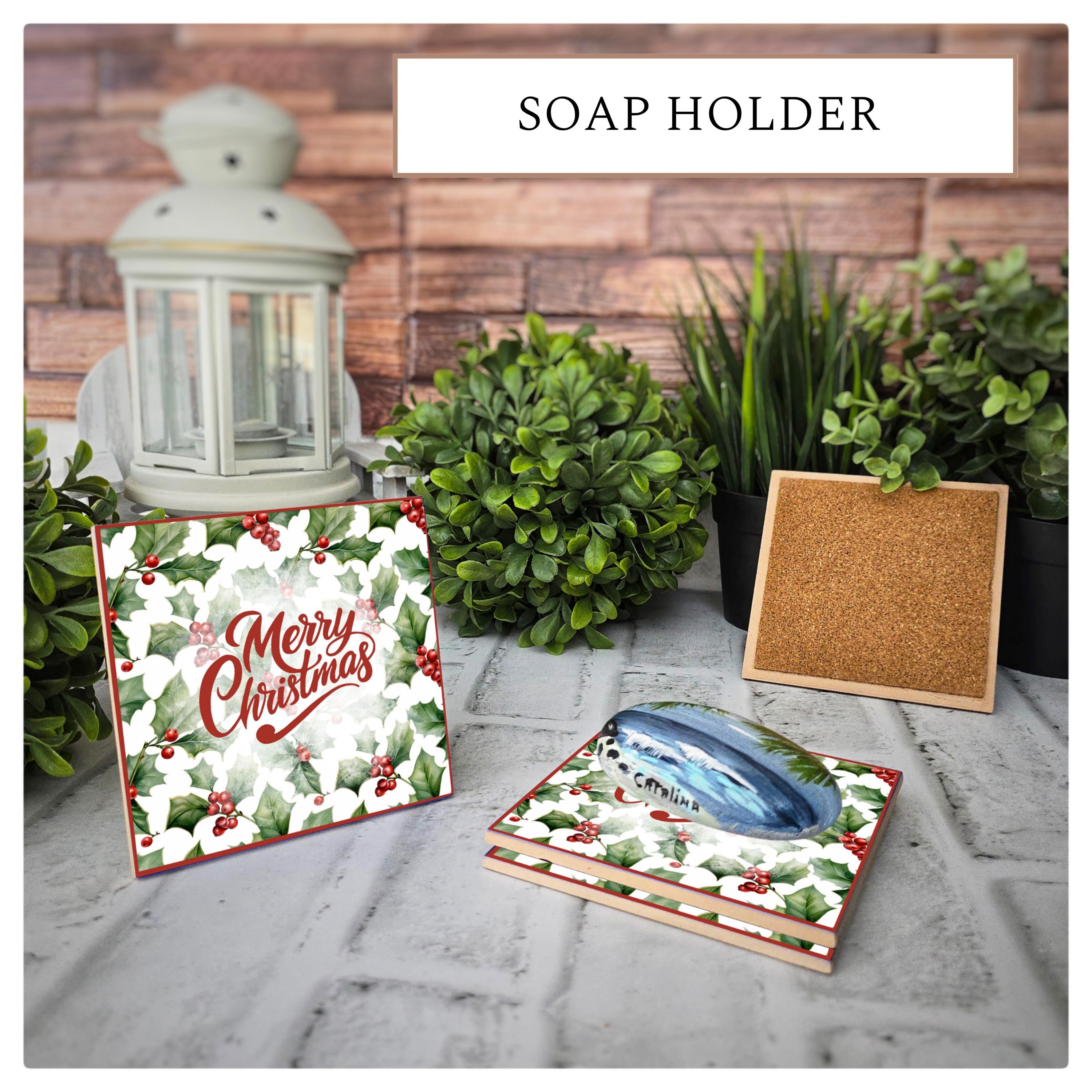 Christmas Holly Ceramic Coasters - Set of 4, detail 4