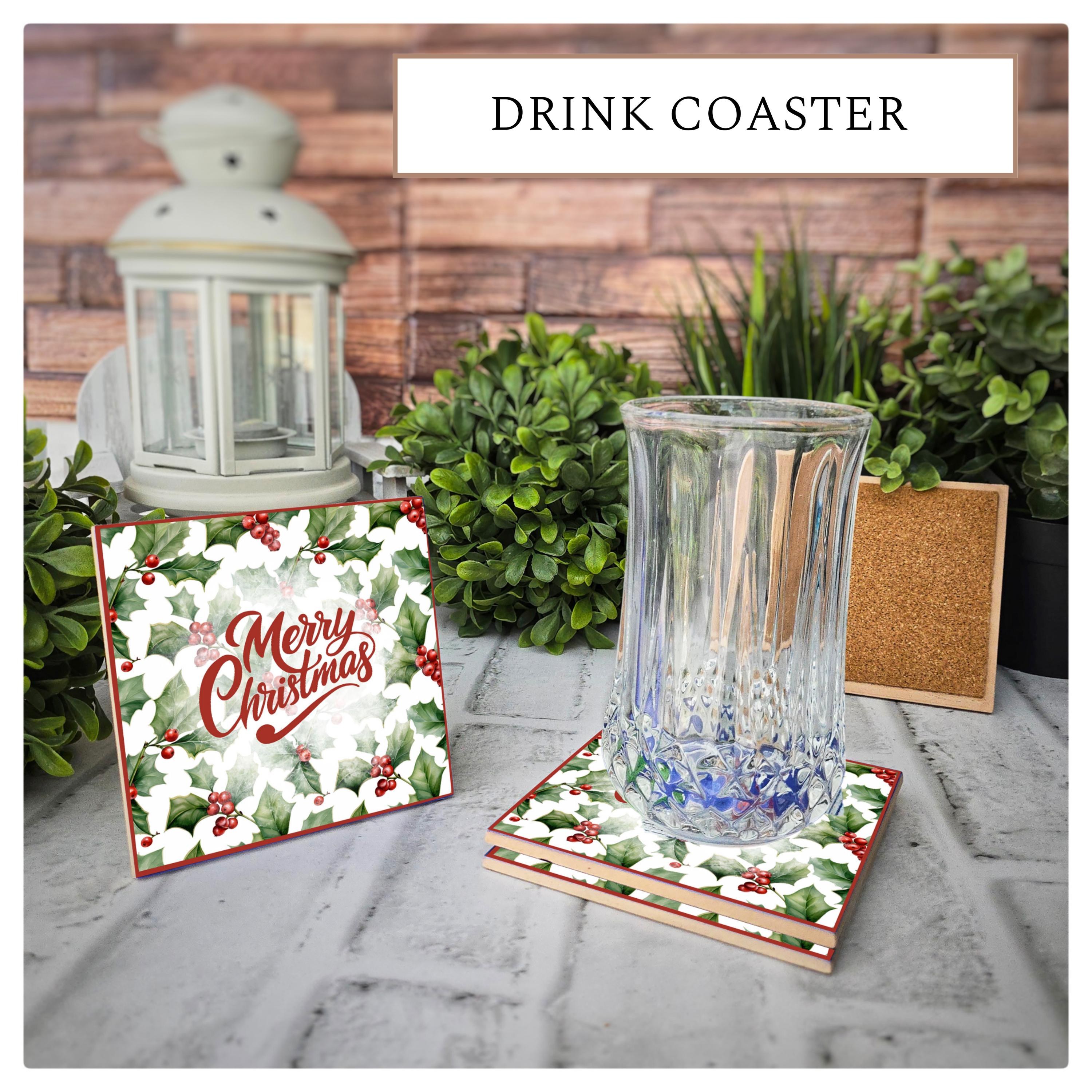 Christmas Holly Ceramic Coasters - Set of 4, detail 6