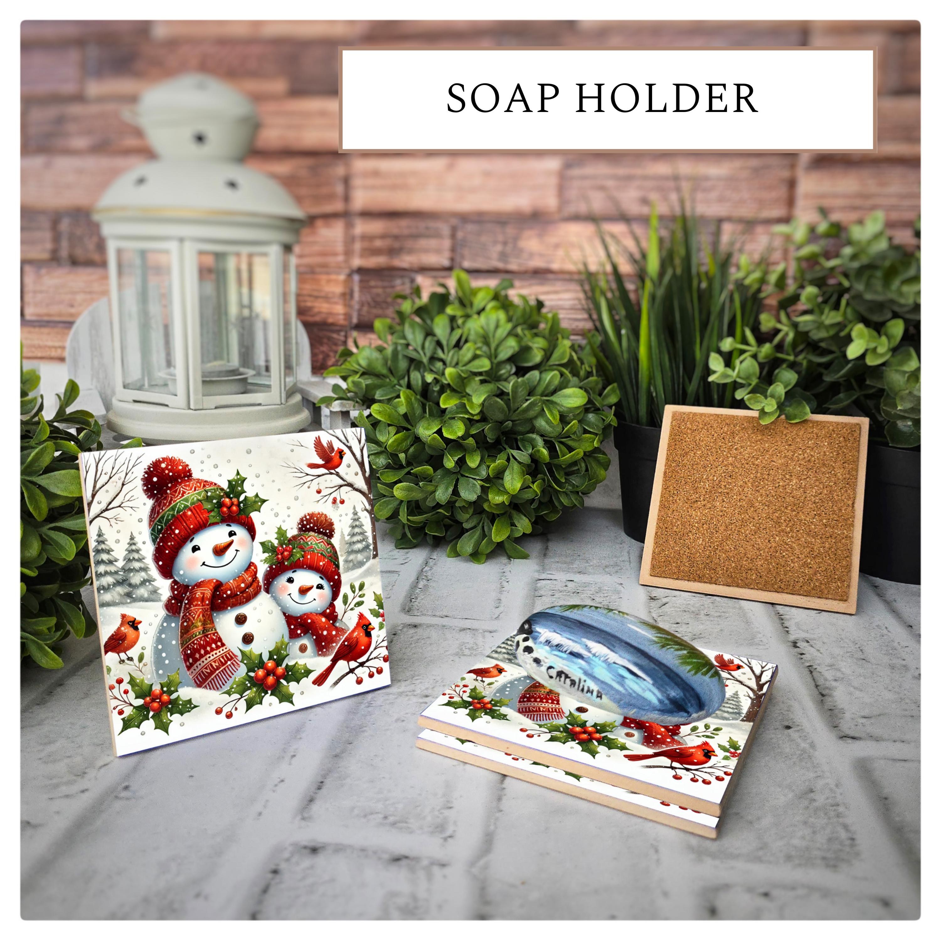 Snowman Family Ceramic Coasters - Festive Winter Decor, detail 5