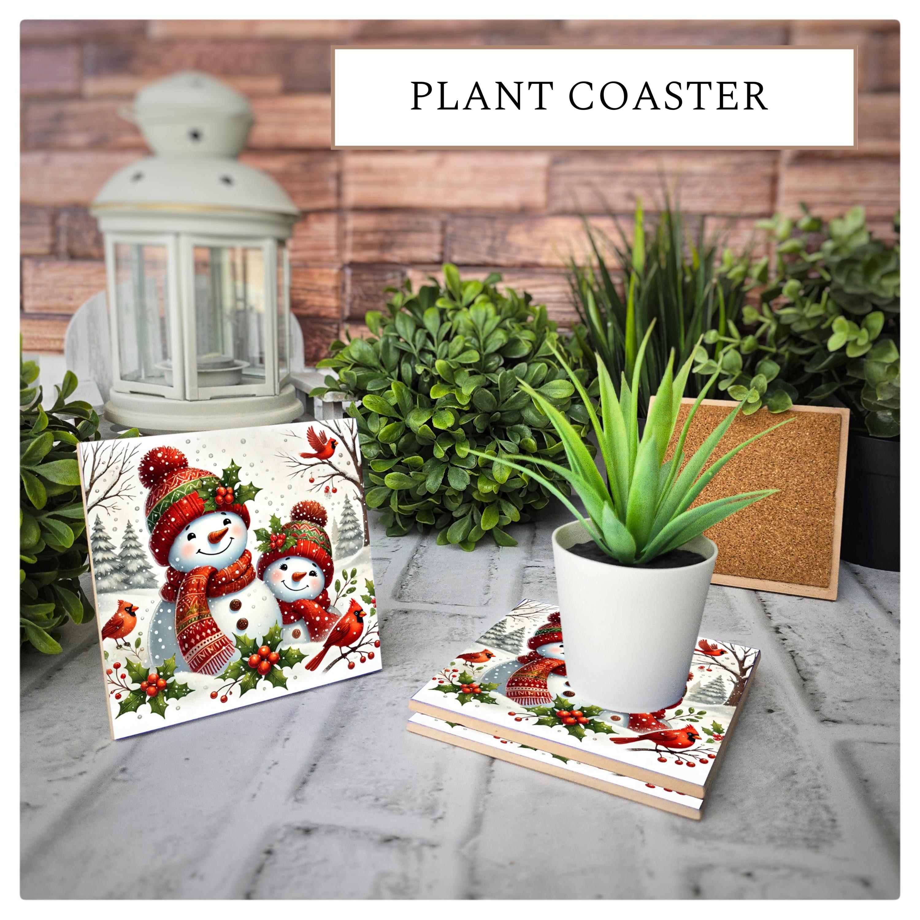 Snowman Family Ceramic Coasters - Festive Winter Decor, detail 6