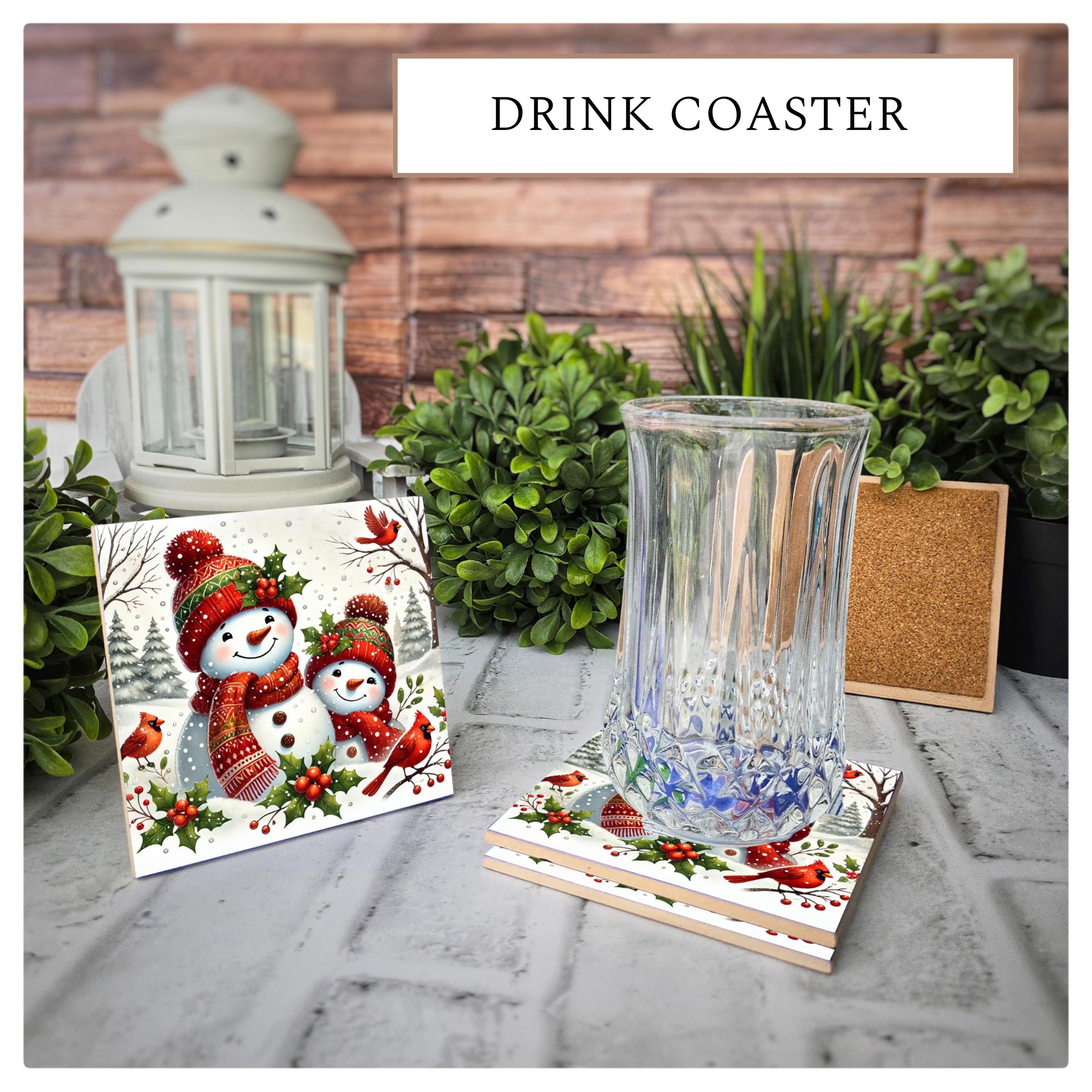 Snowman Family Ceramic Coasters - Festive Winter Decor, detail 7