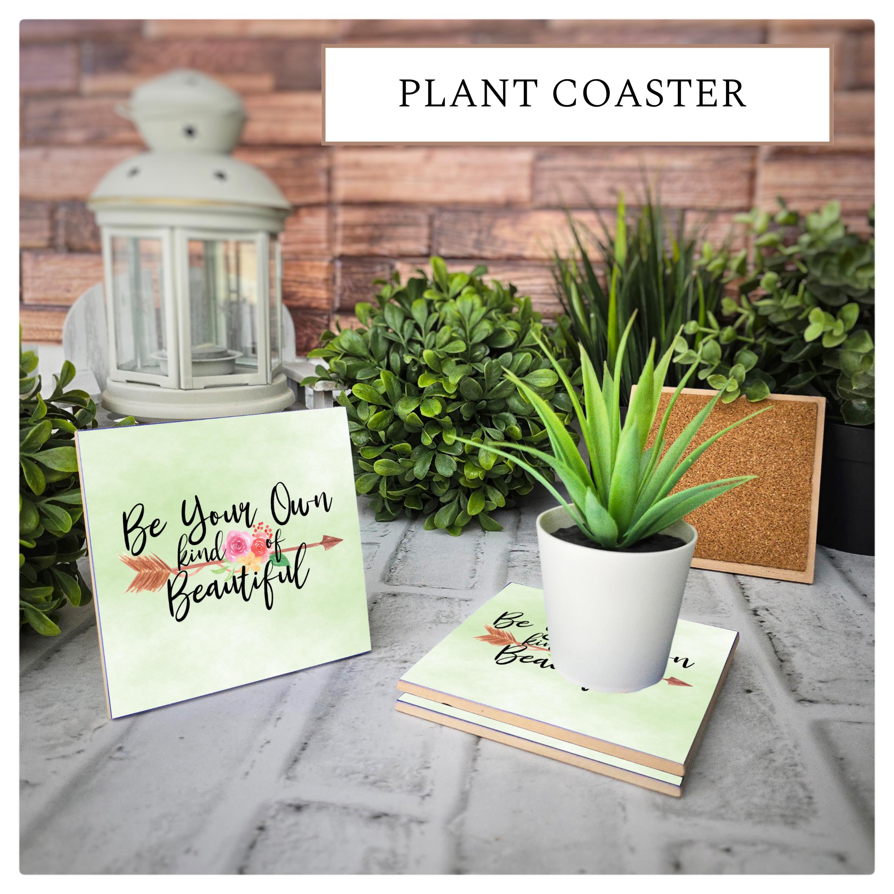 Ceramic Coasters Set of 4: Inspirational Floral Arrow Design, detail 5