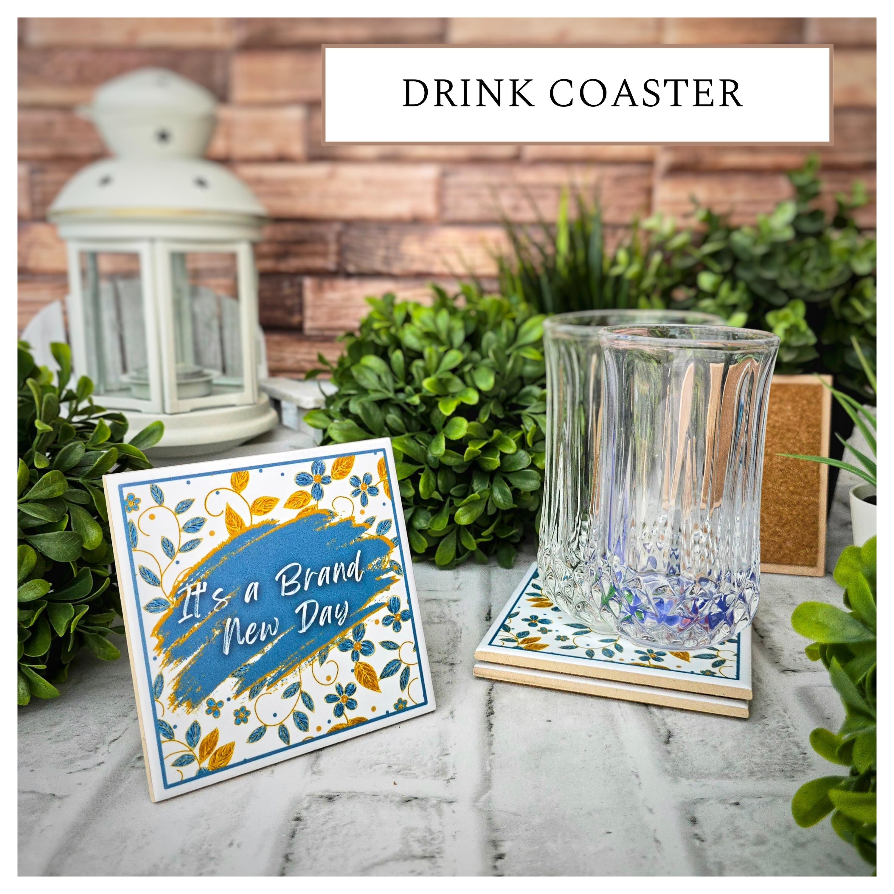 Ceramic Coasters Set: Floral & Inspirational Designs, detail 7