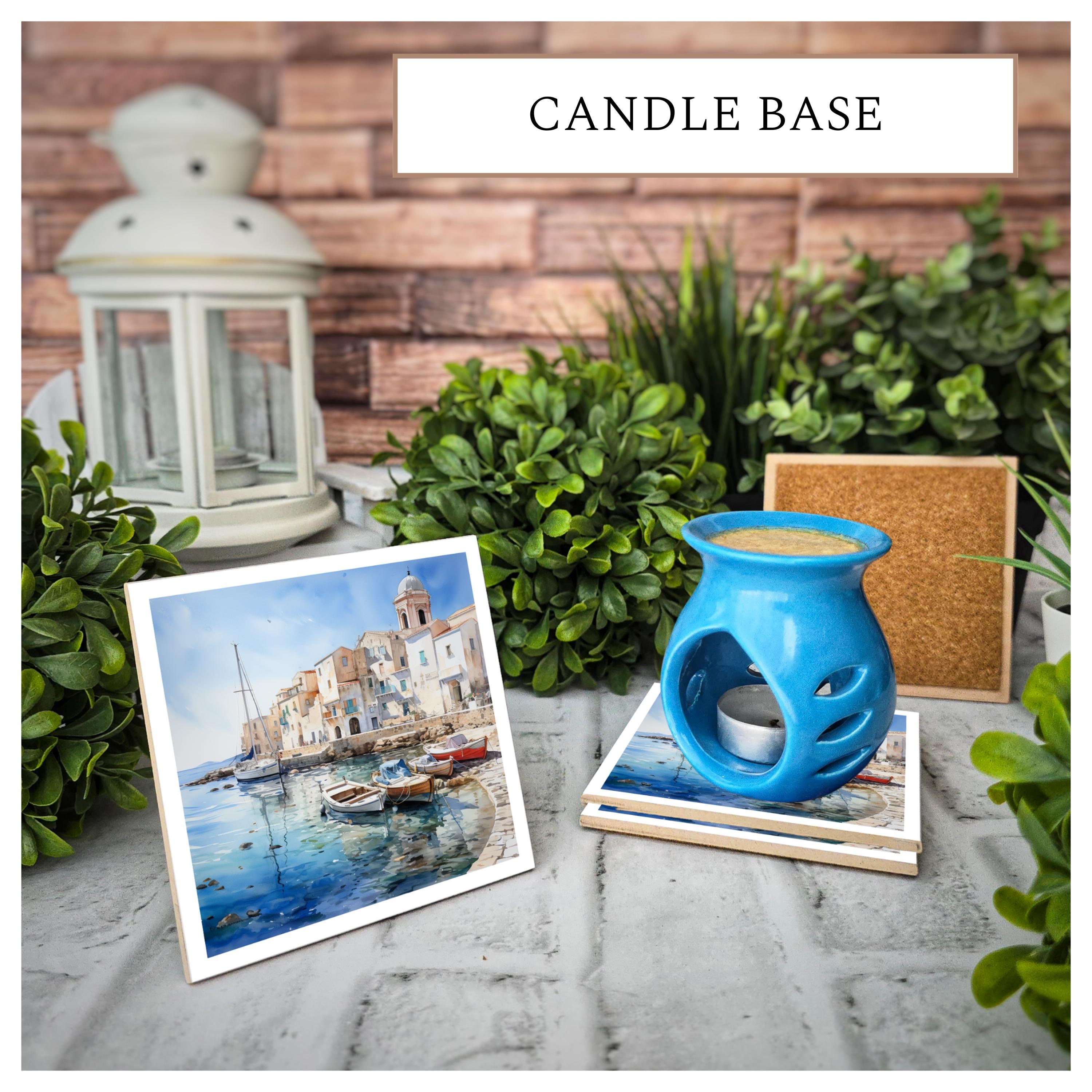 Coastal Ceramic Coasters: Waterfront Scene, Nautical Decor - Set of 4, detail 3