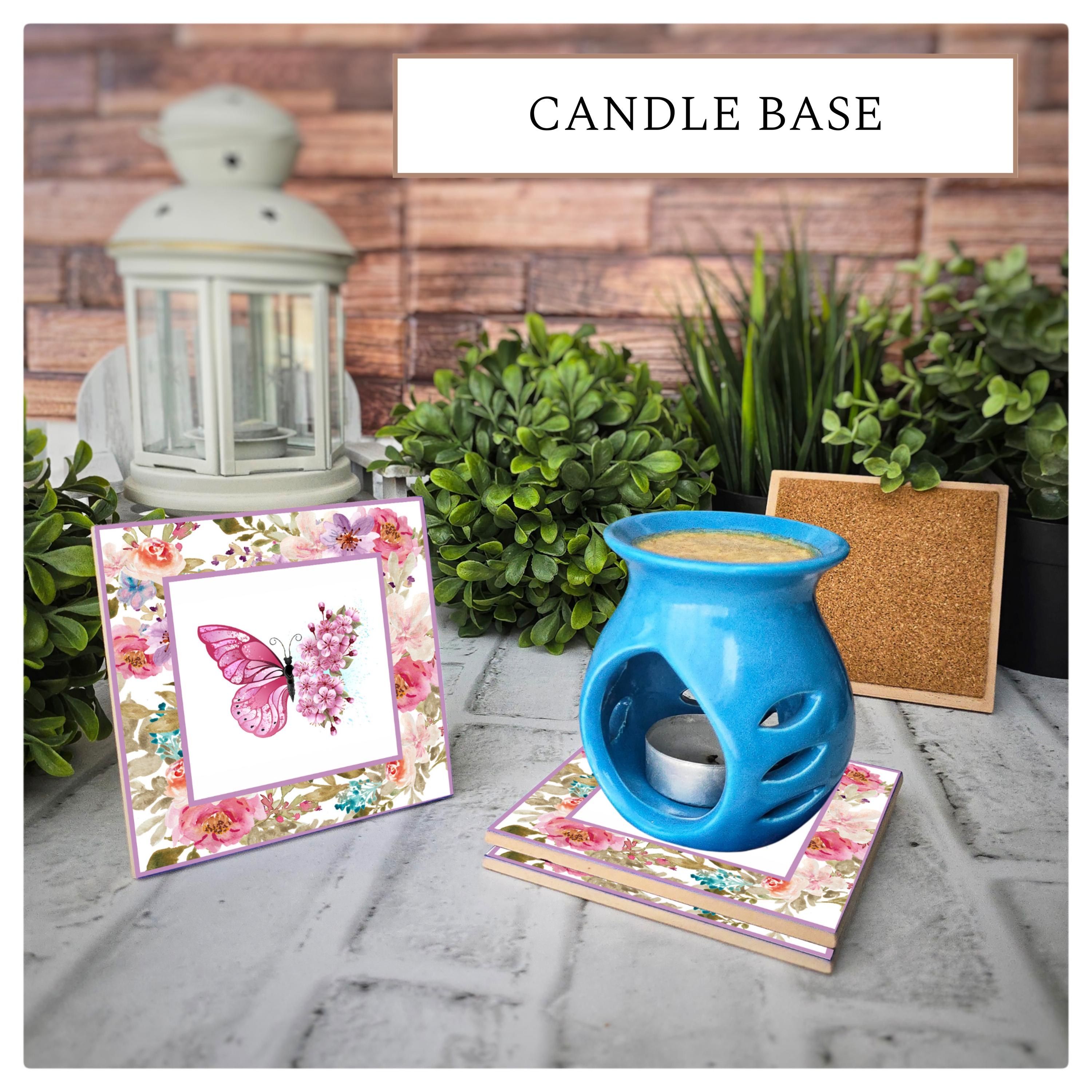 Butterfly Floral Ceramic Coasters - Elegant Garden Decor, additional view