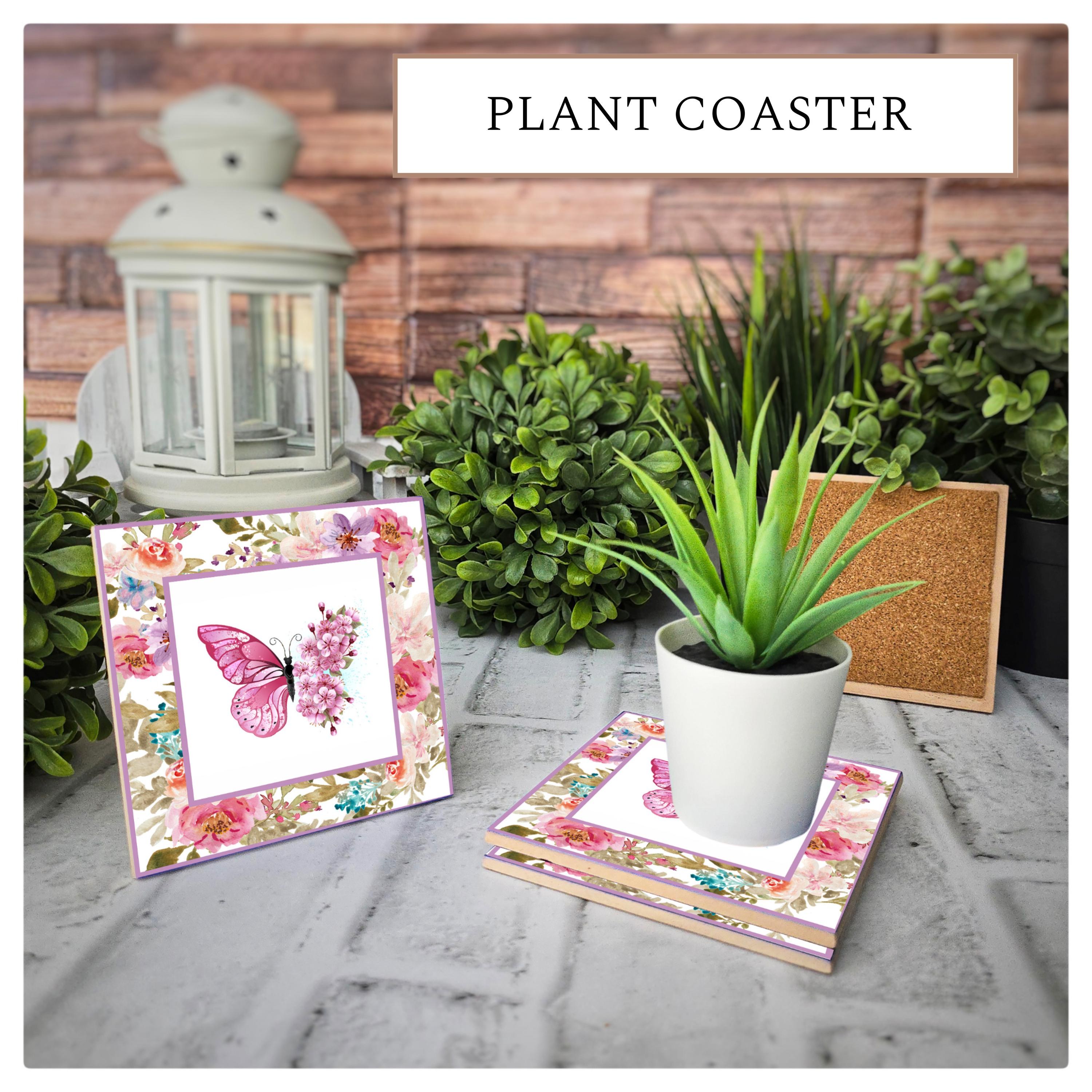 Butterfly Floral Ceramic Coasters - Elegant Garden Decor, detail 5