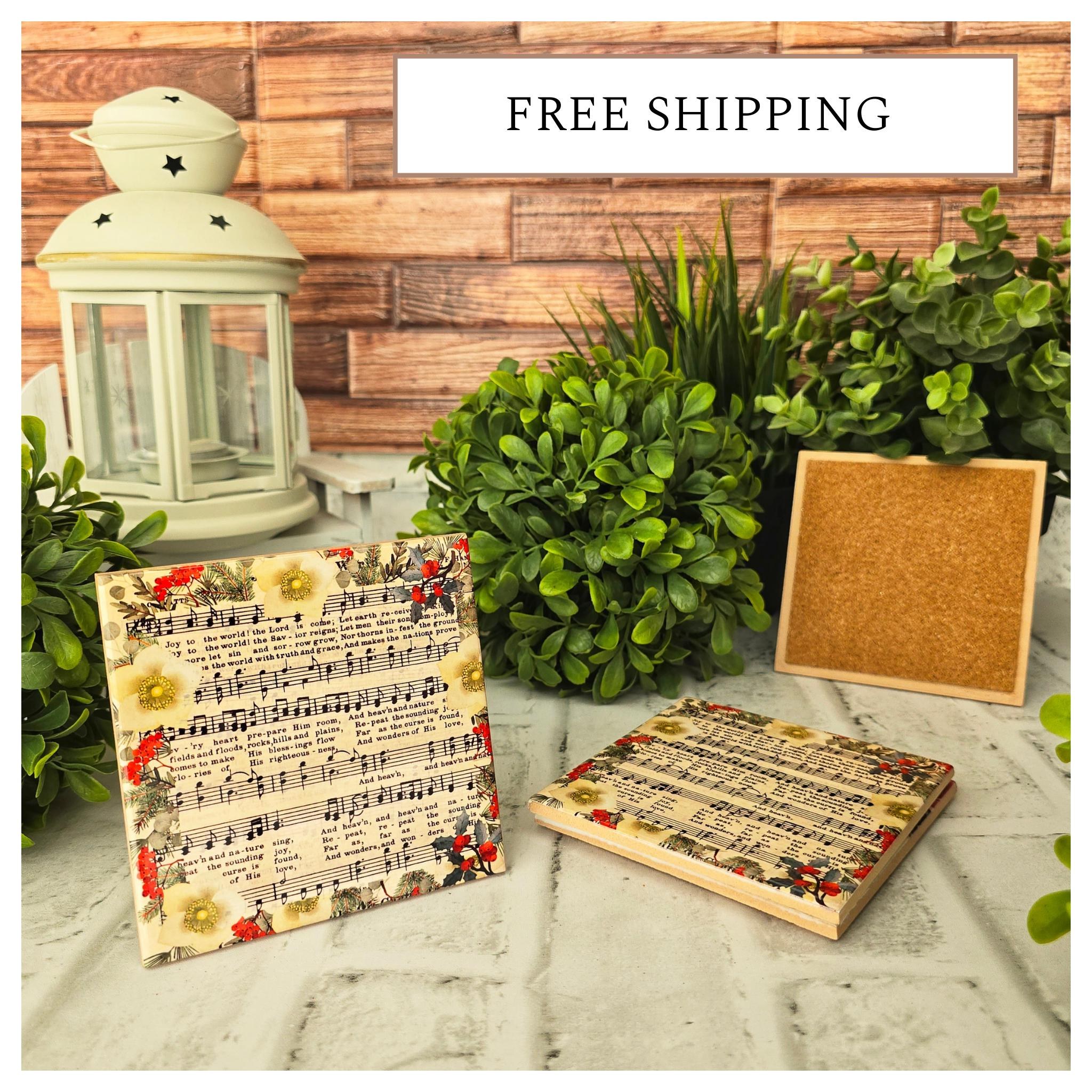 4 Christmas Ceramic Coasters