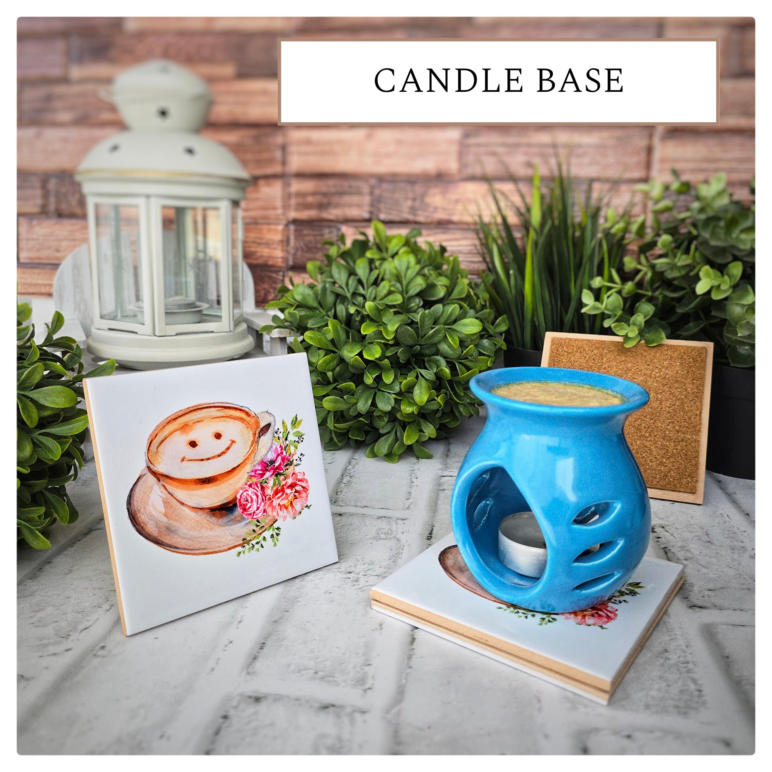 Cappuccino Smile Ceramic Coasters - Floral Coffee Lover Gift, detail 7