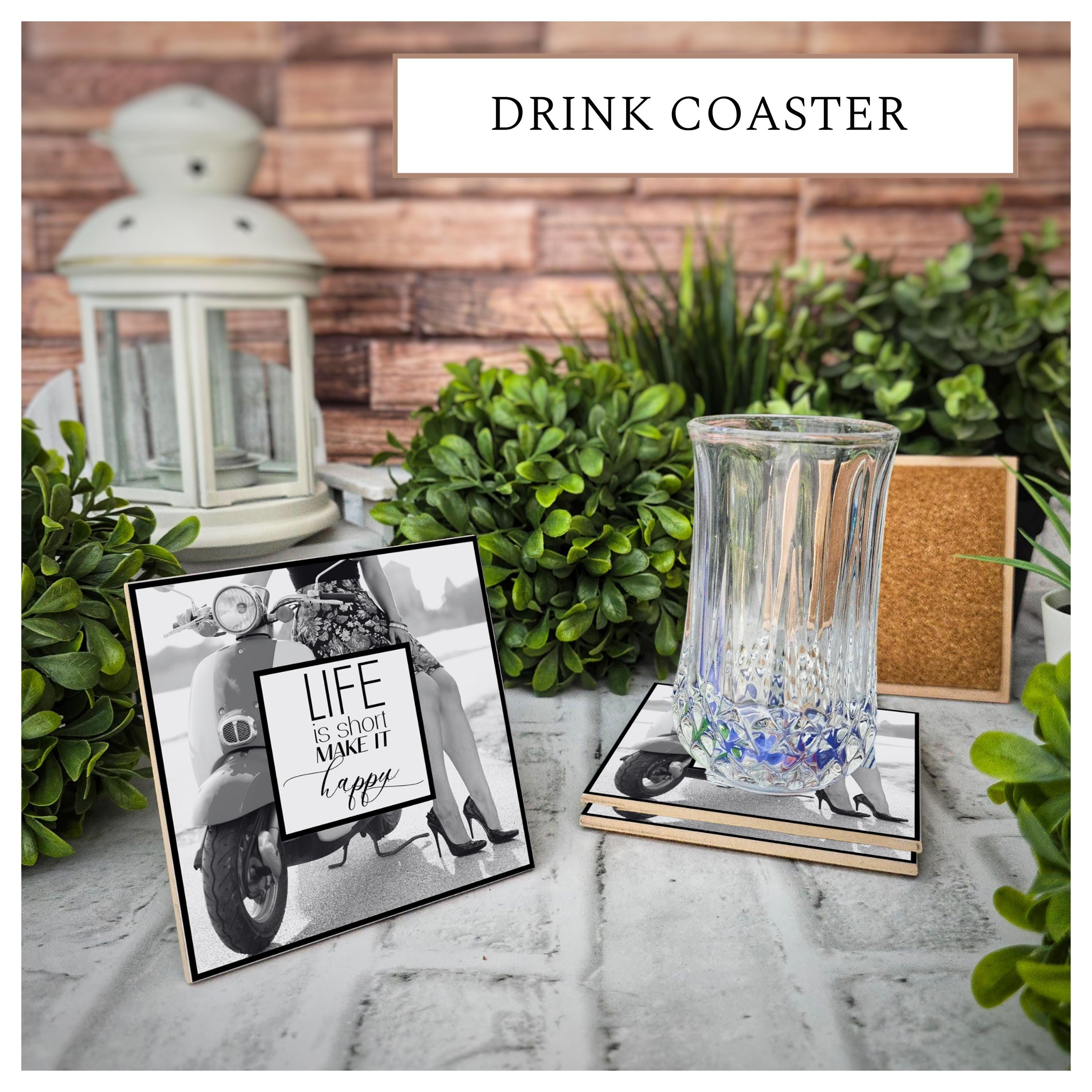 Ceramic Coasters - Life Is Short, Make It Happy - Set of 4, detail 7