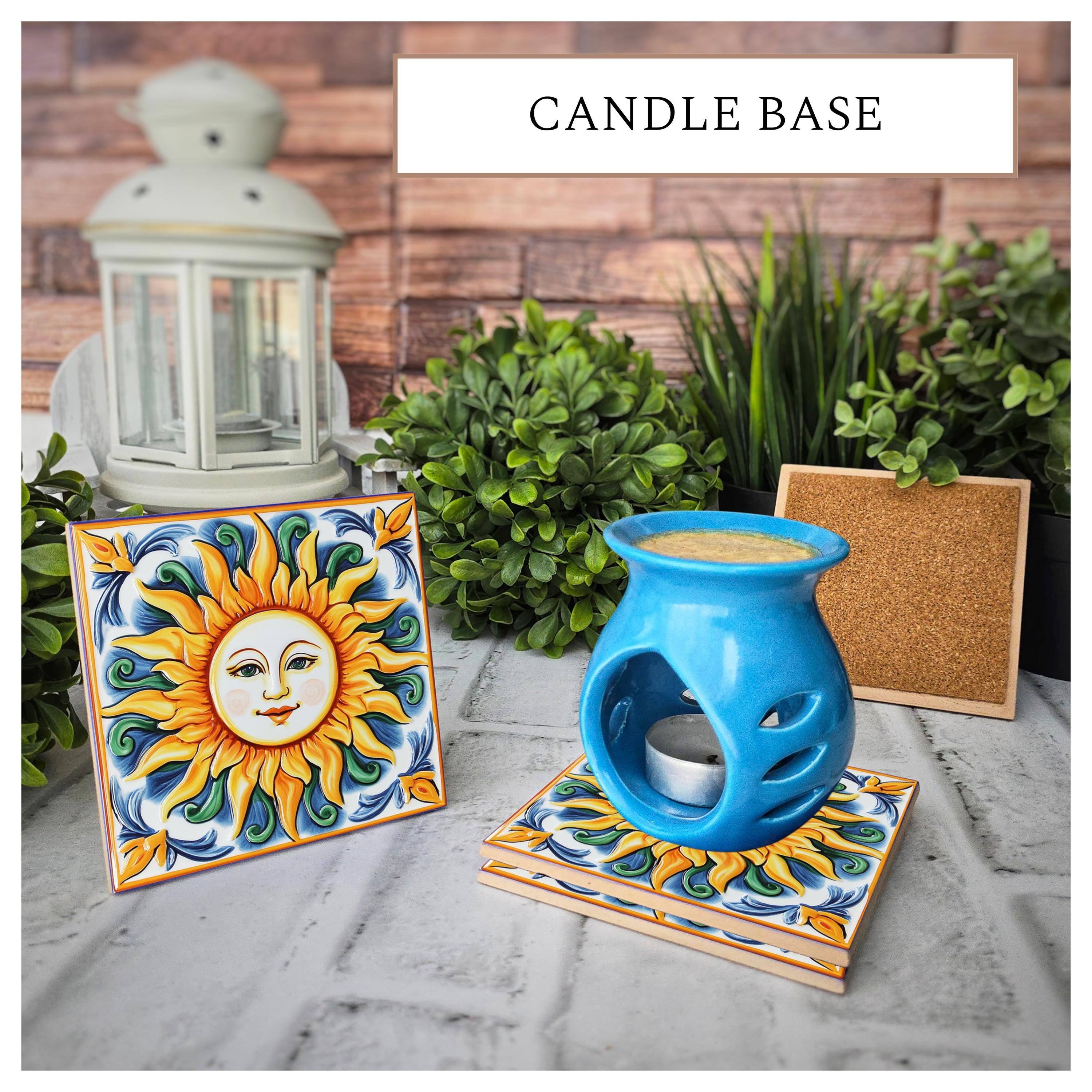 Sicilian Sun Ceramic Coasters, Housewarming Gift, Set of 4, detail 2