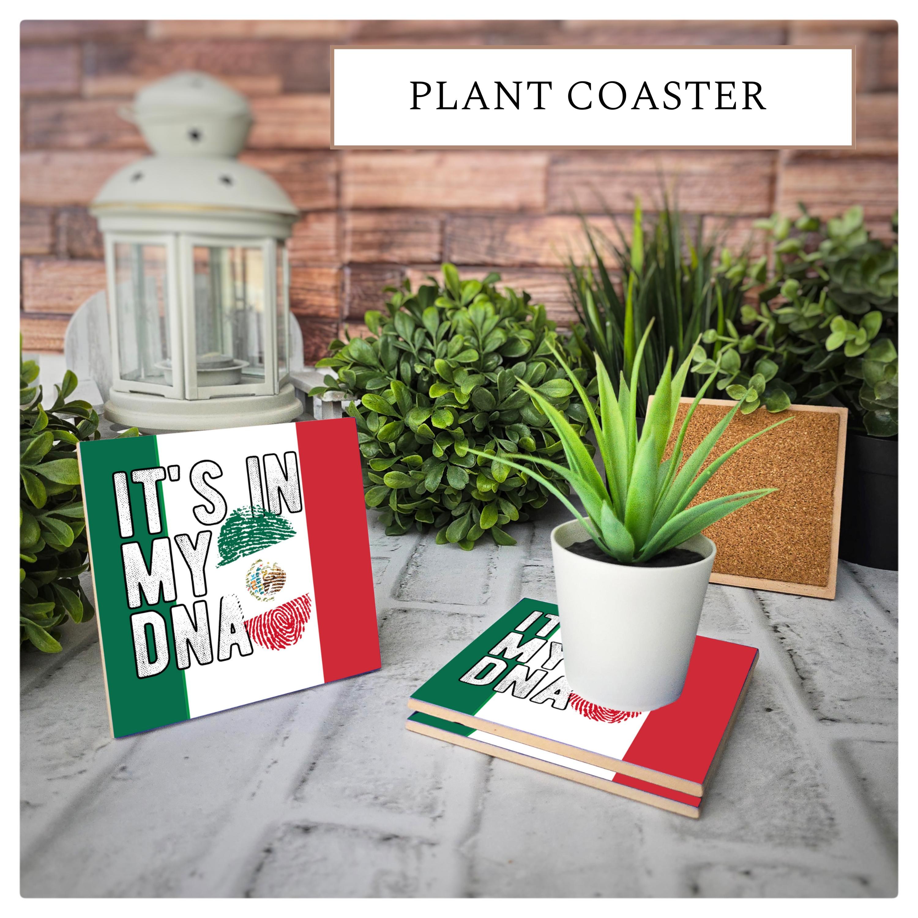 Mexican Flag Ceramic Coasters: "It's in My DNA" - Set of 4, detail 6
