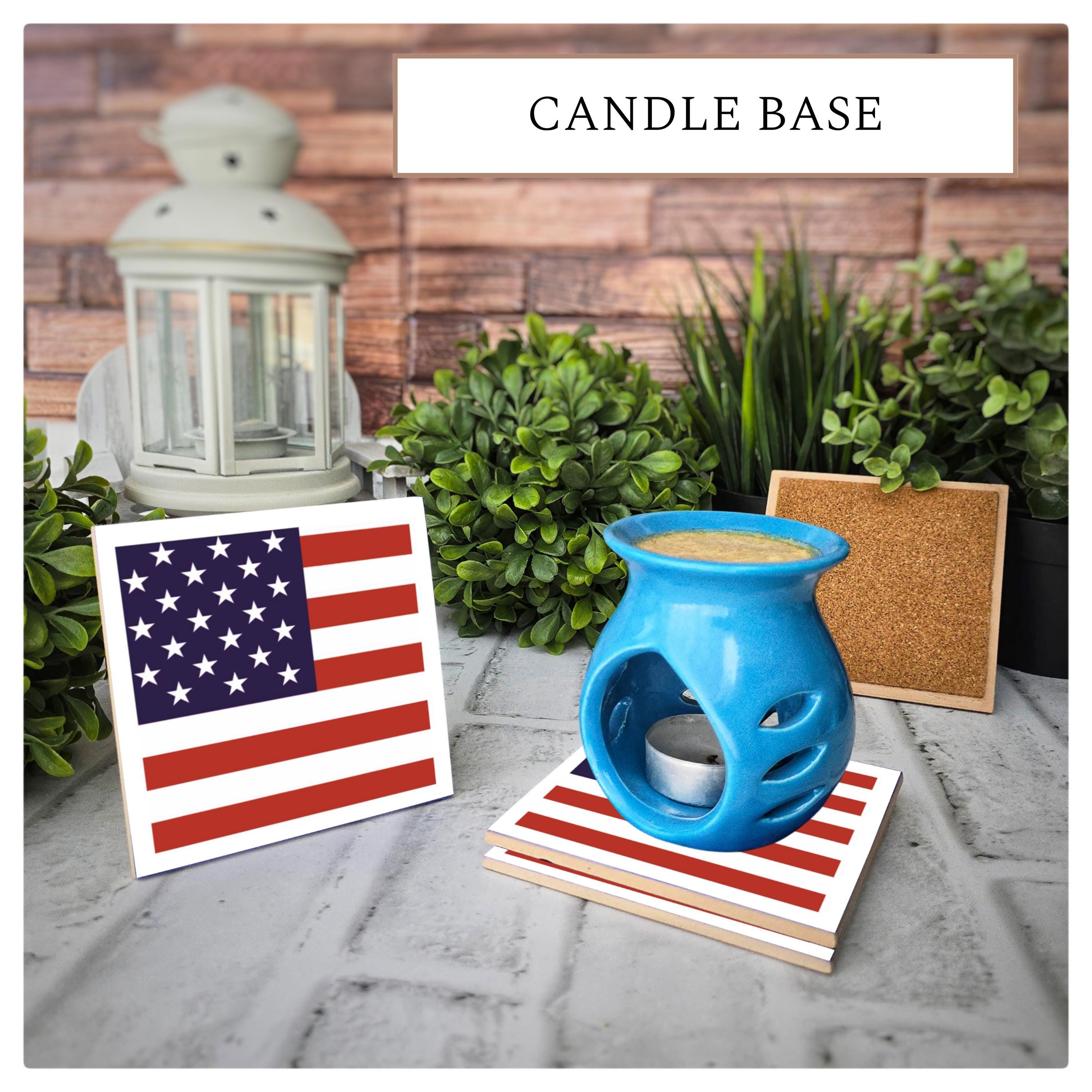 American Flag Ceramic Coasters - Patriotic Drink Coasters - Set of 4, detail 2