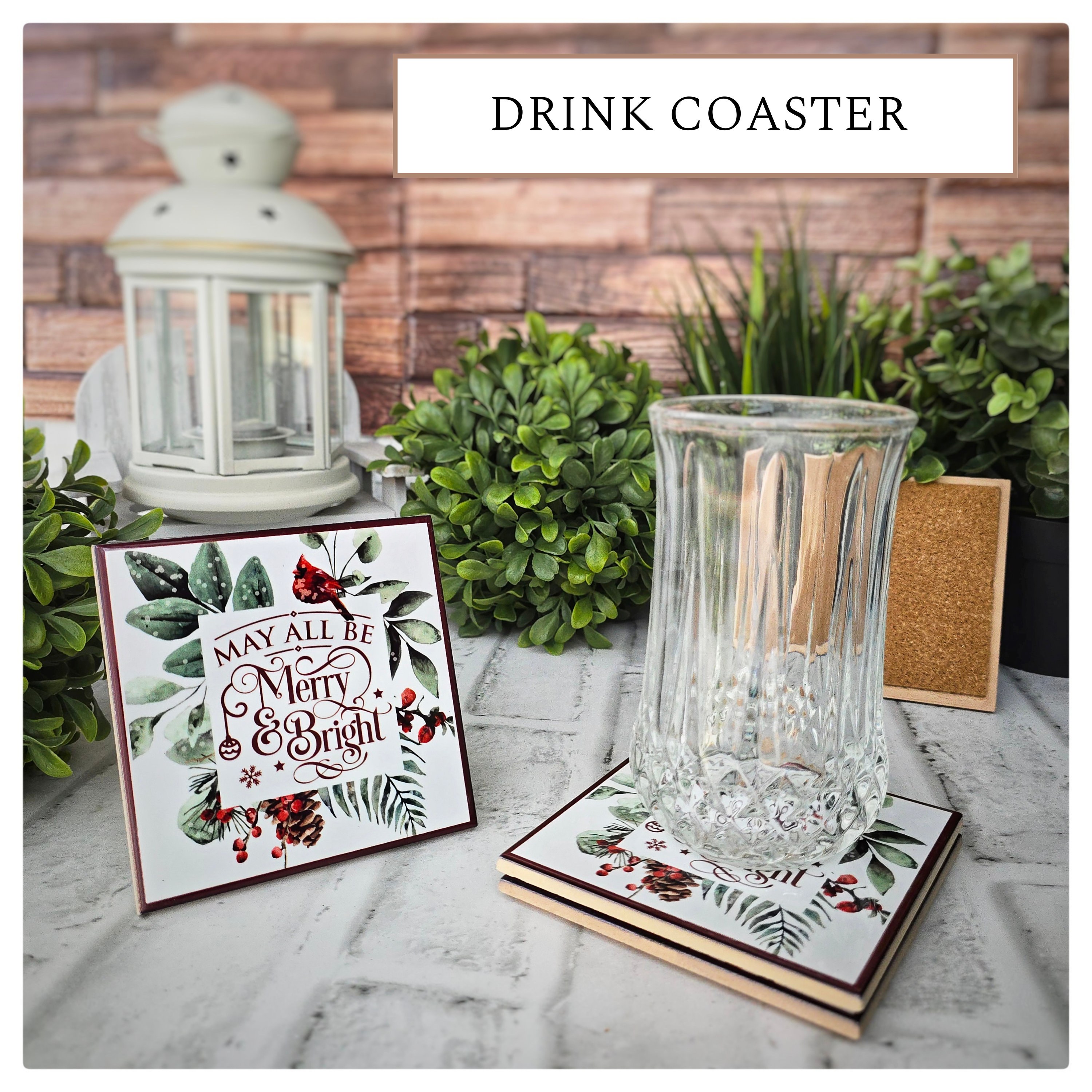 Festive Ceramic Coasters: Merry & Bright Holiday Decor, detail 3