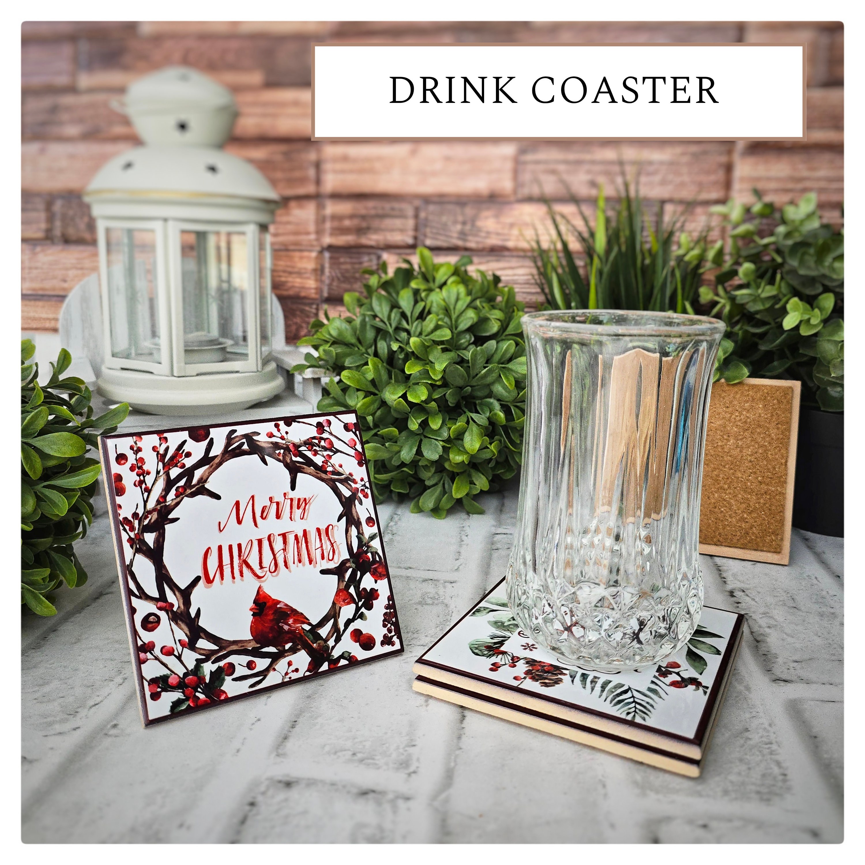 Festive Ceramic Coasters: Merry & Bright Holiday Decor, detail 8