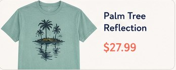 REEL FSHN Palm Tree Reflection T-shirt shown on a light background