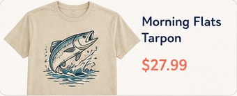 REEL FSHN Morning Flats Tarpon T-shirt shown on a light background