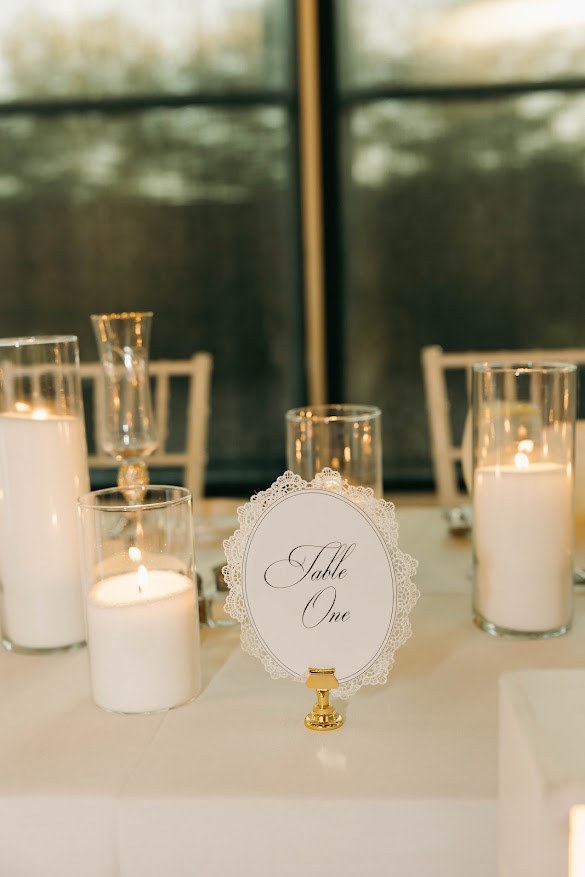 Head Table Candlelight Details, The Crawford