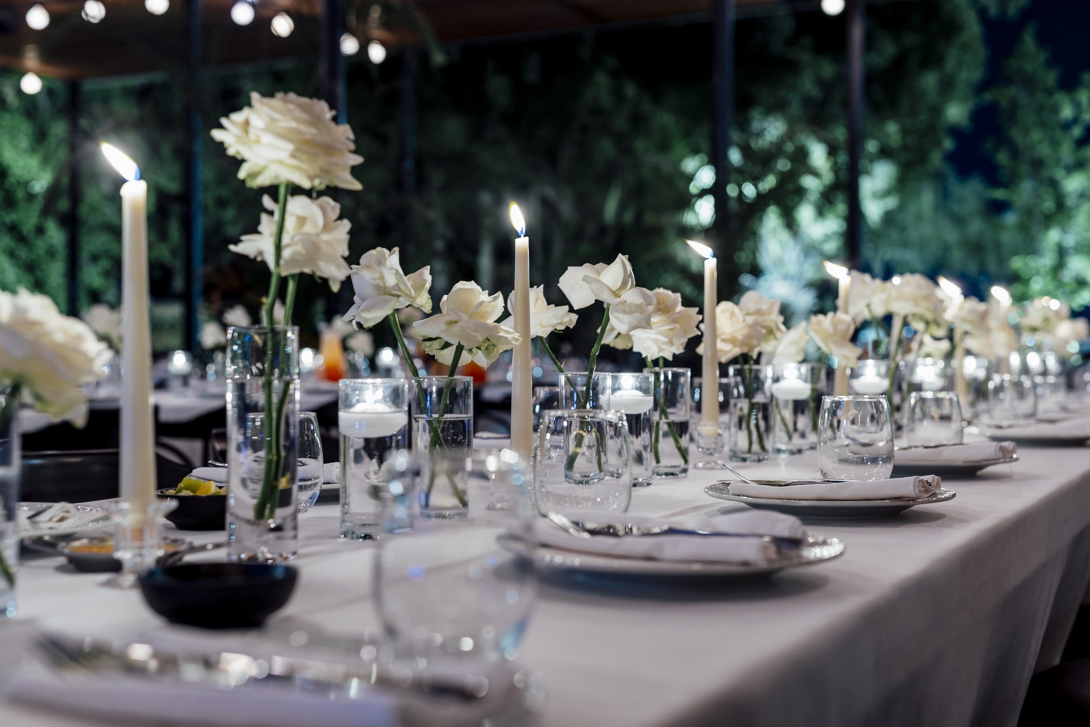 Long Table Wedding Candlelight Installation