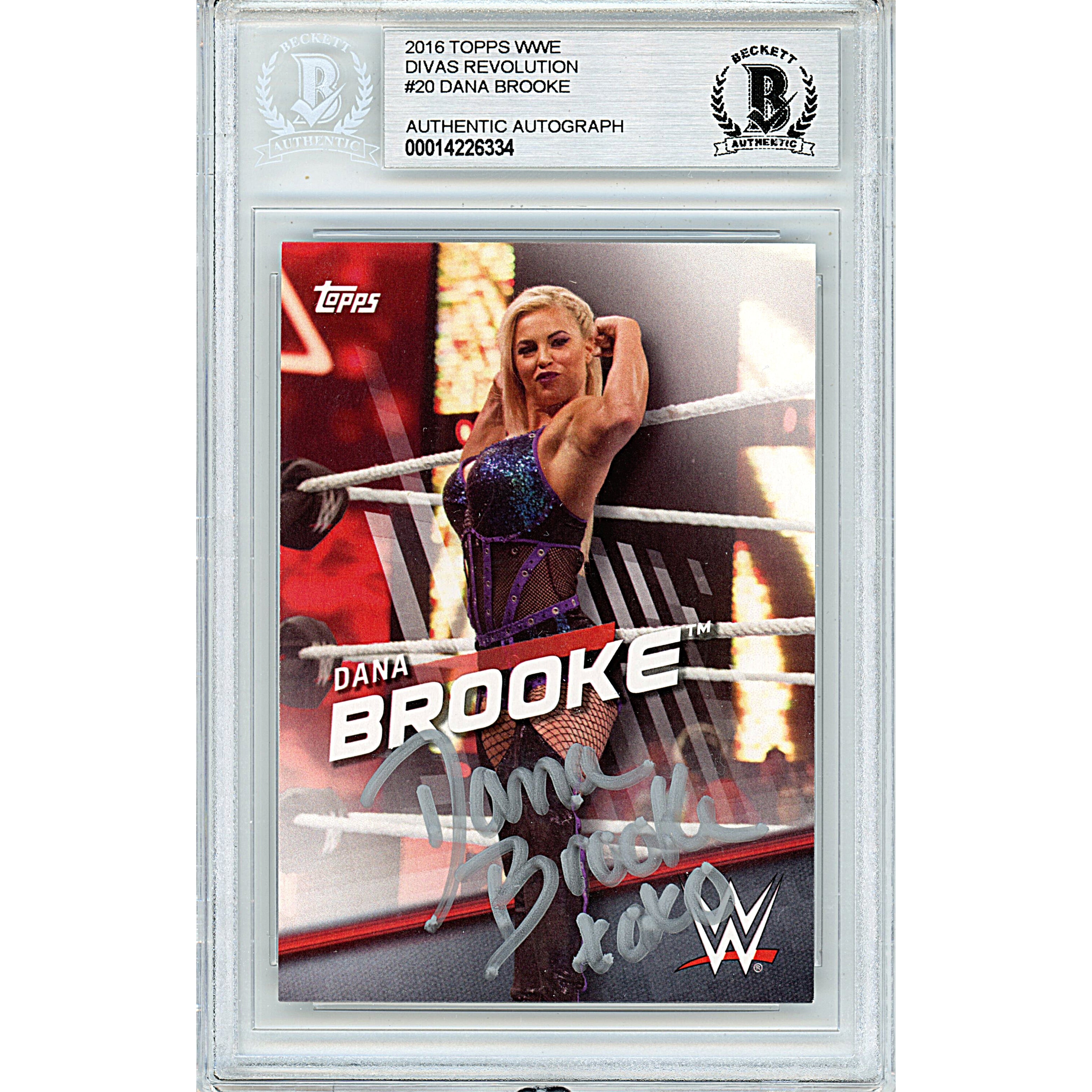 Authenticated signed wrestling card in a protective holder