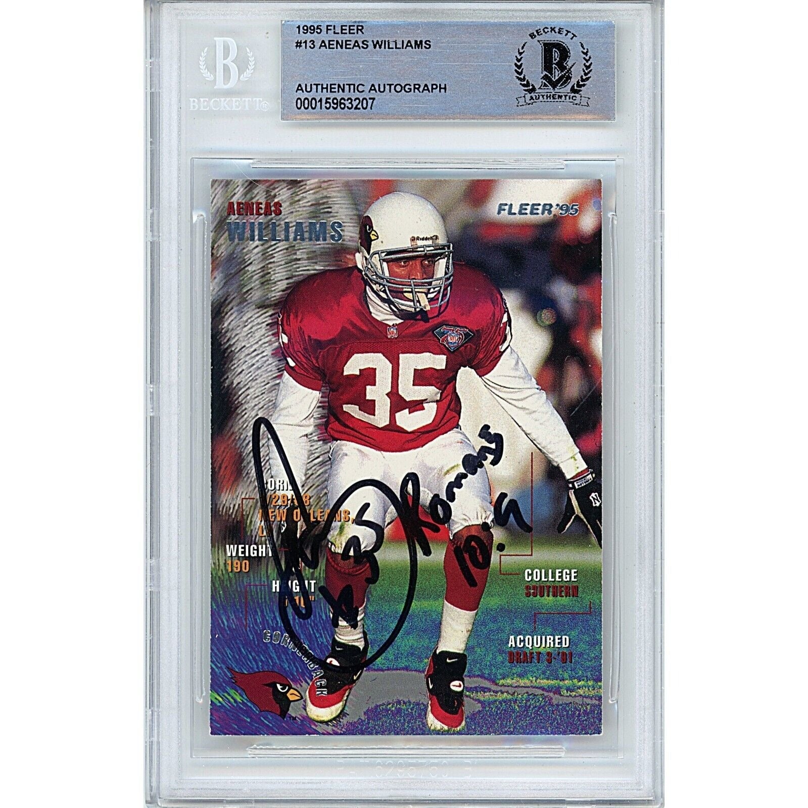 Authenticated football card