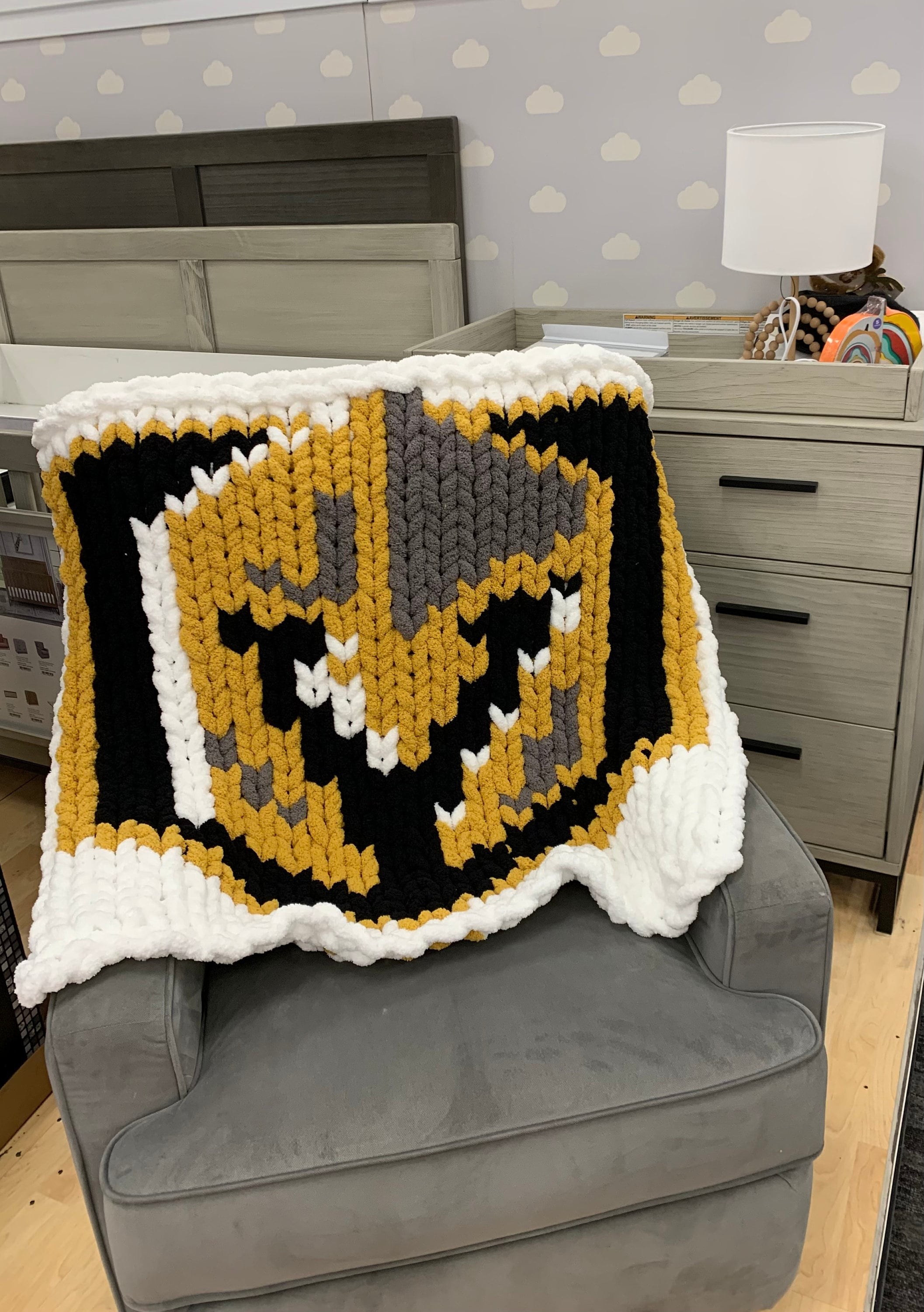 Vegas Golden Knights Shield nursery decor blanket