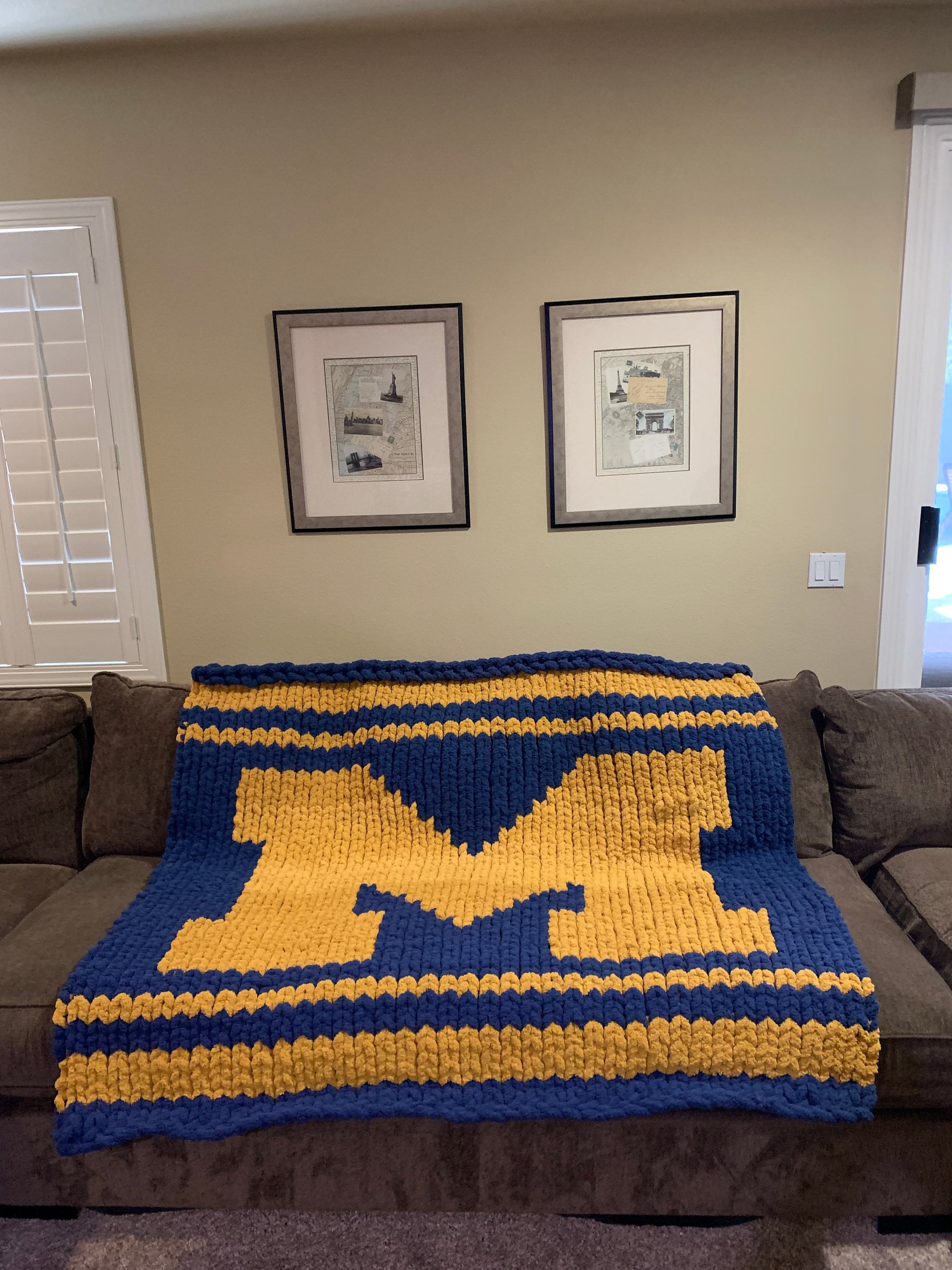 Michigan football chunky blanket