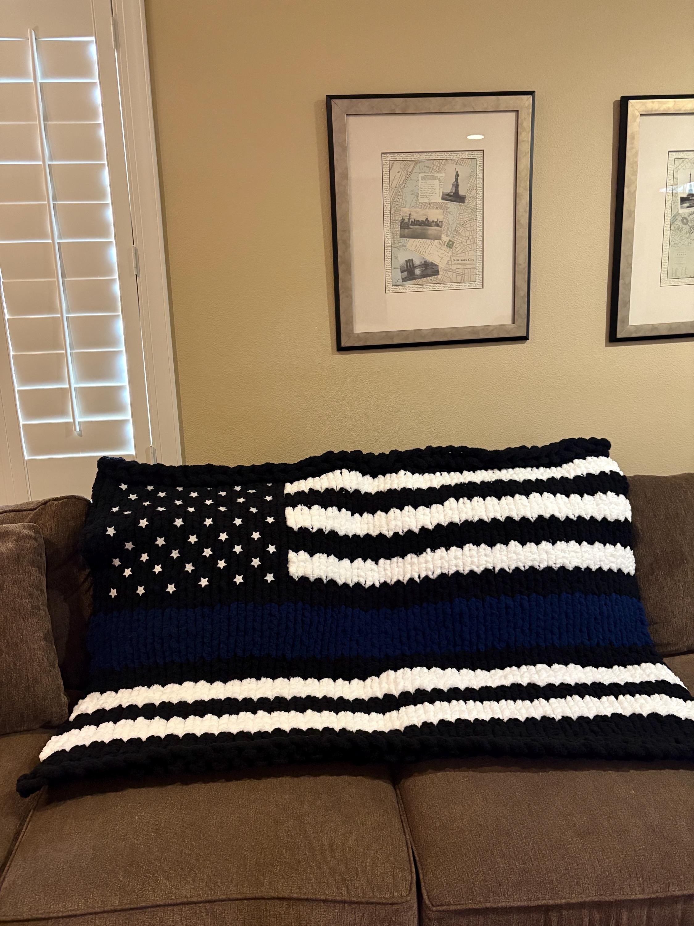 Thin Blue Line Police officer blanket