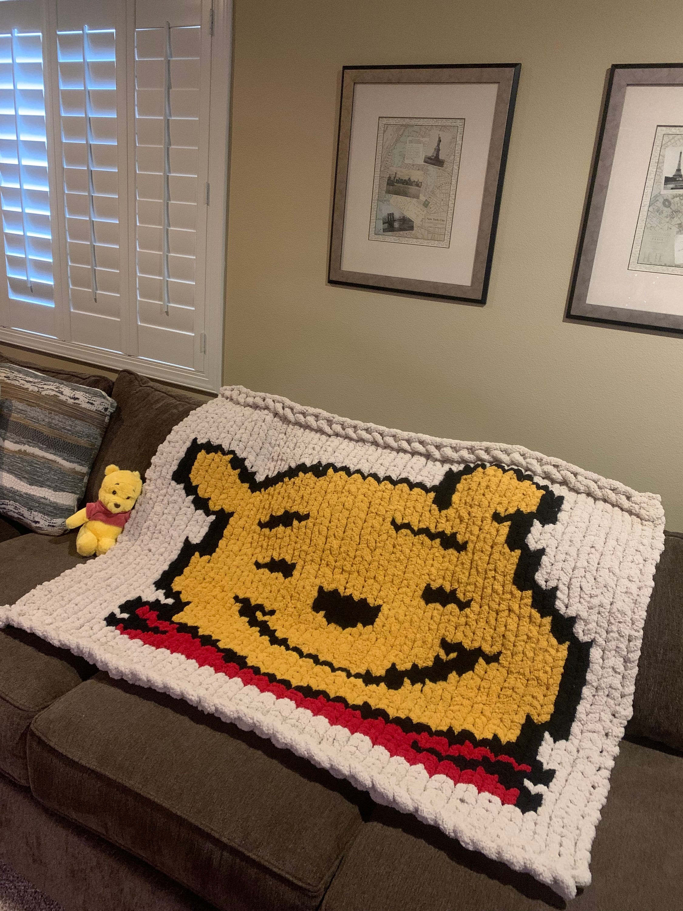 Poohbear blanket Winnie the Pooh baby shower gift nursery blanket