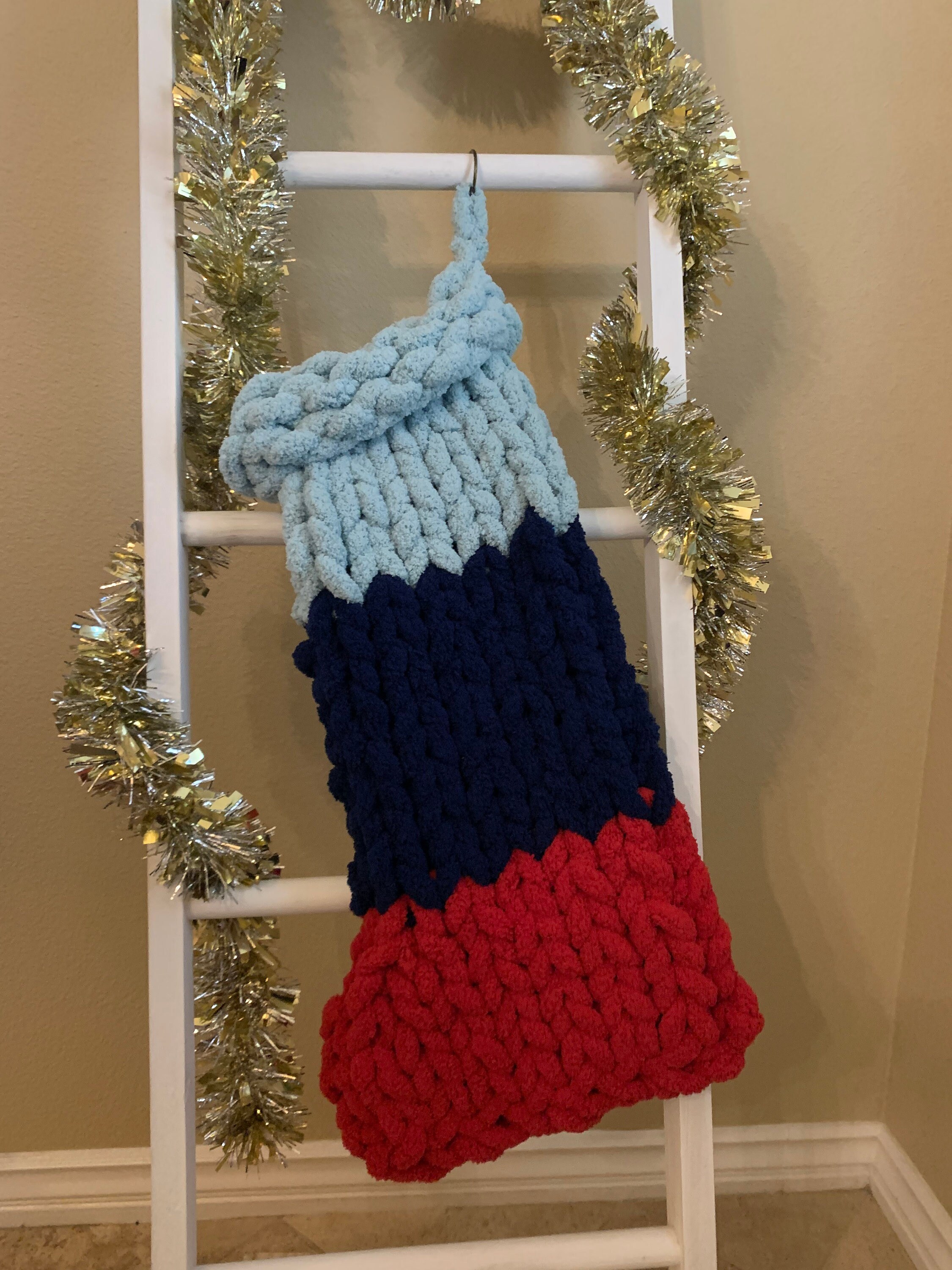 Christmas stocking Seattle kraken team colors