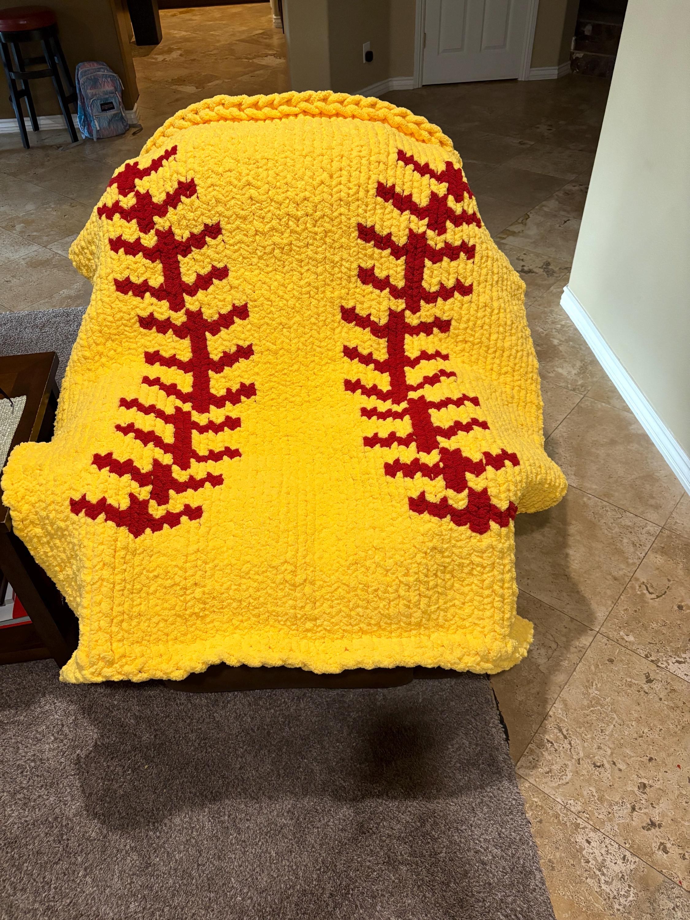 Softball chunky blanket