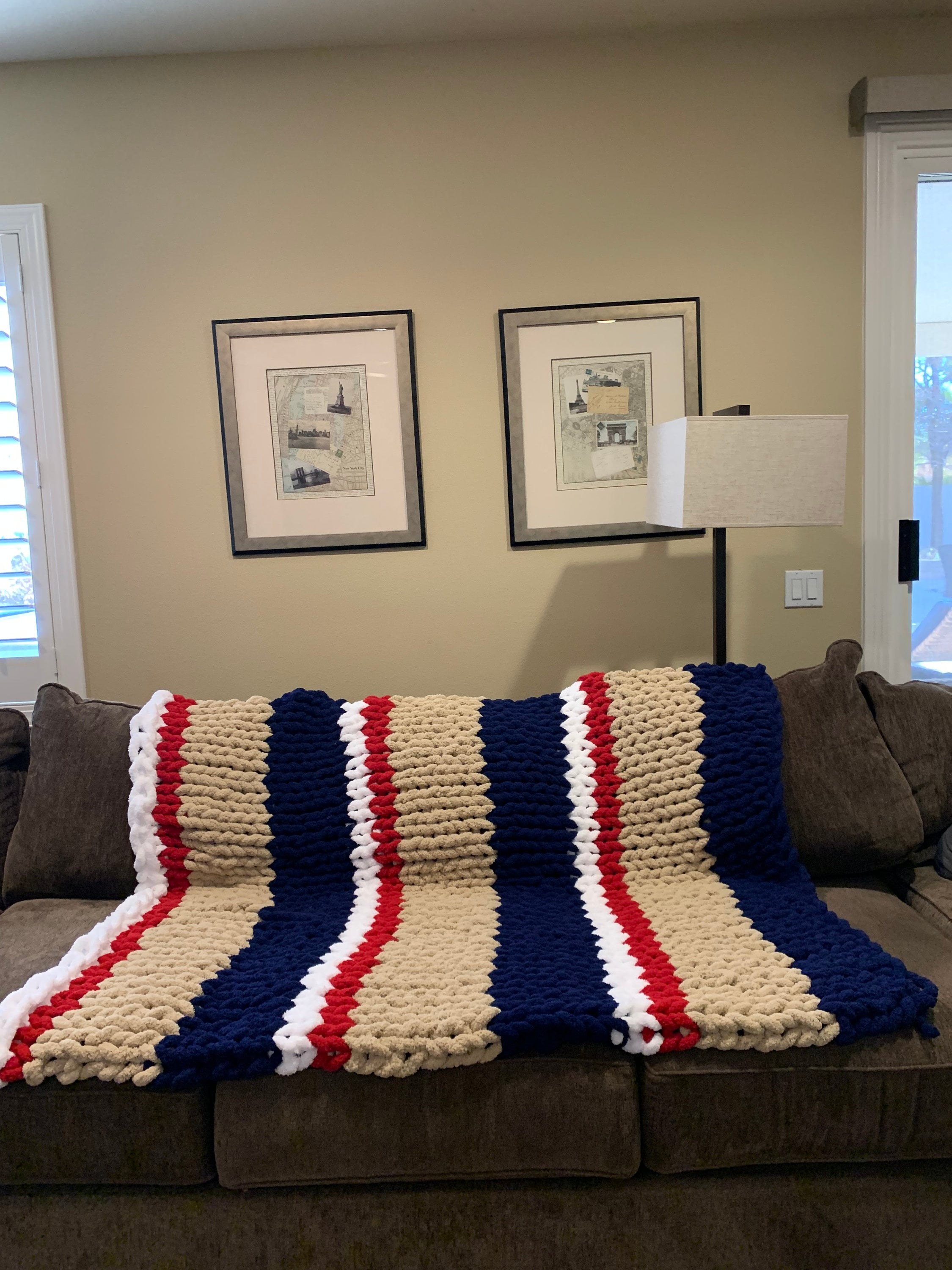 Florida Panthers hockey team chunky knit blanket large