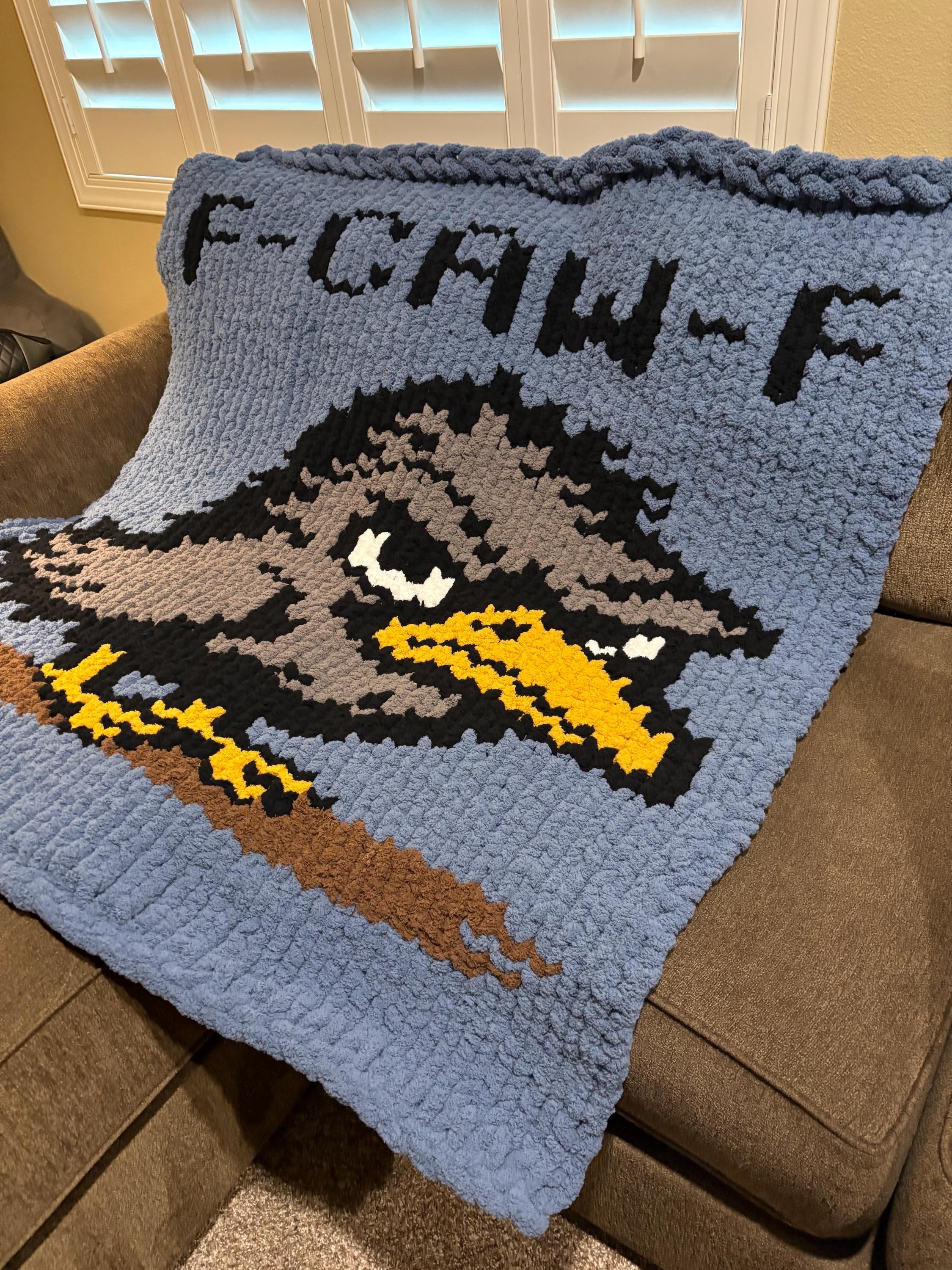F-caw-F chunky blanket